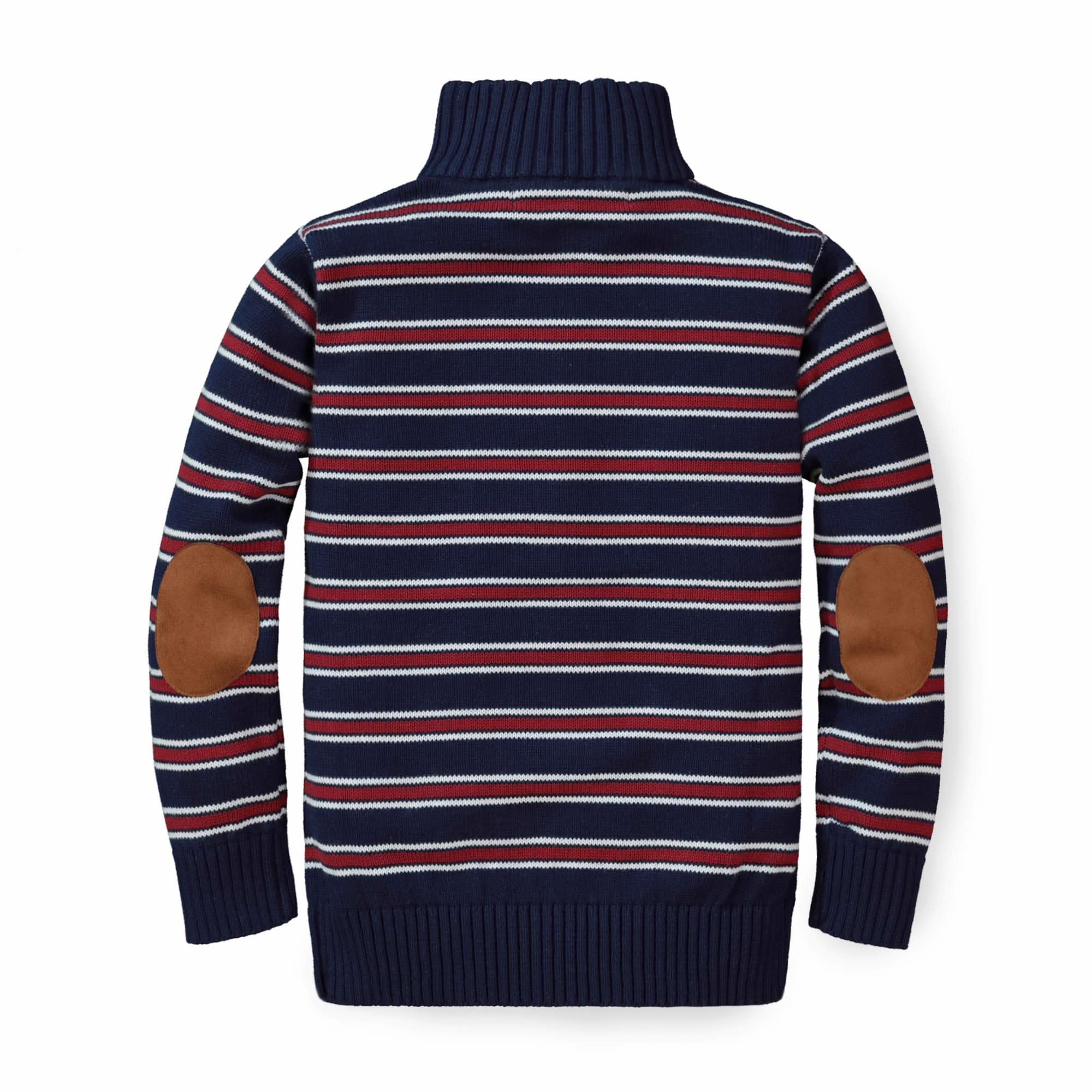 Half Zip Pullover Sweater With Elbow Patches - Baby