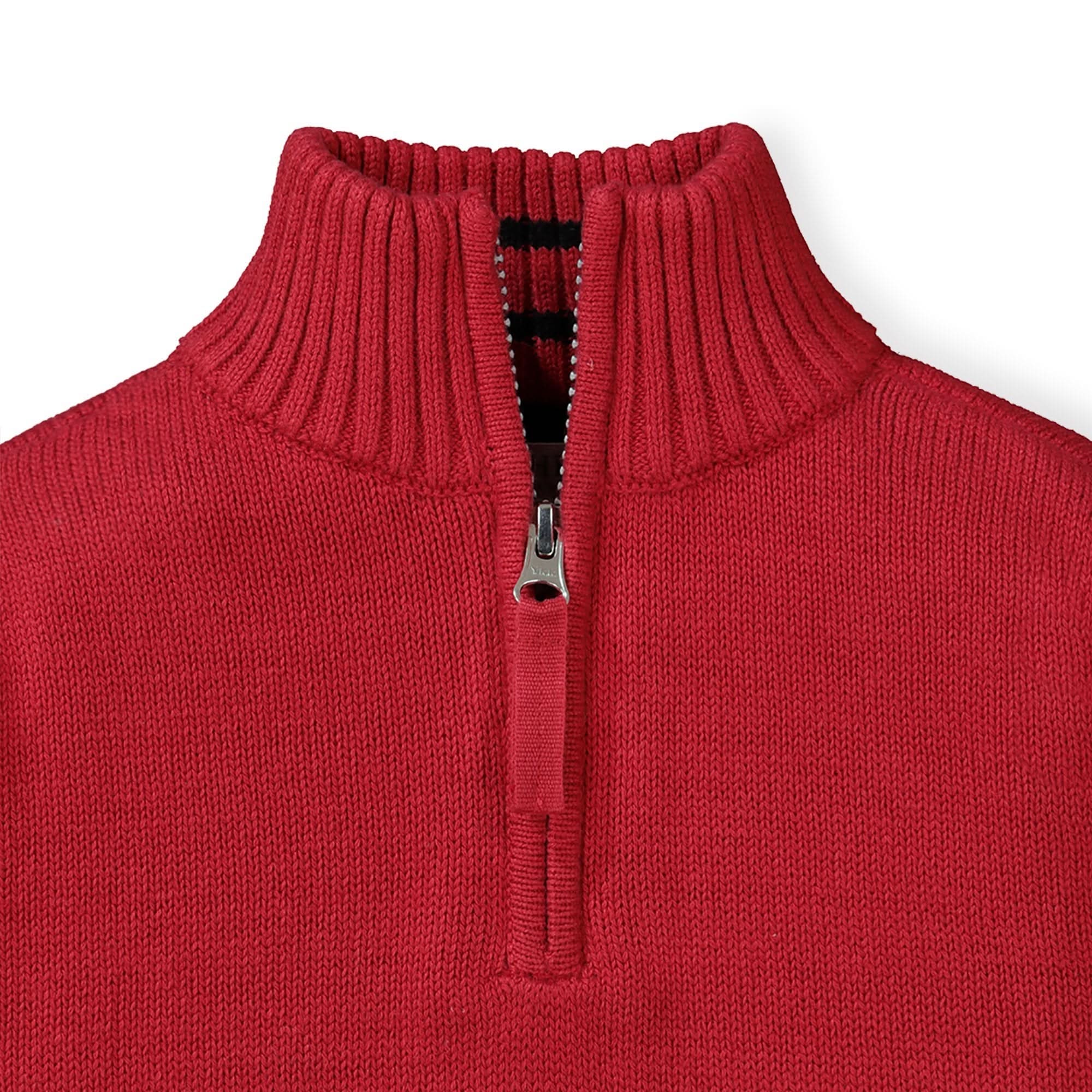 Half Zip Organic Pullover Sweater With Elbow Patches - Baby