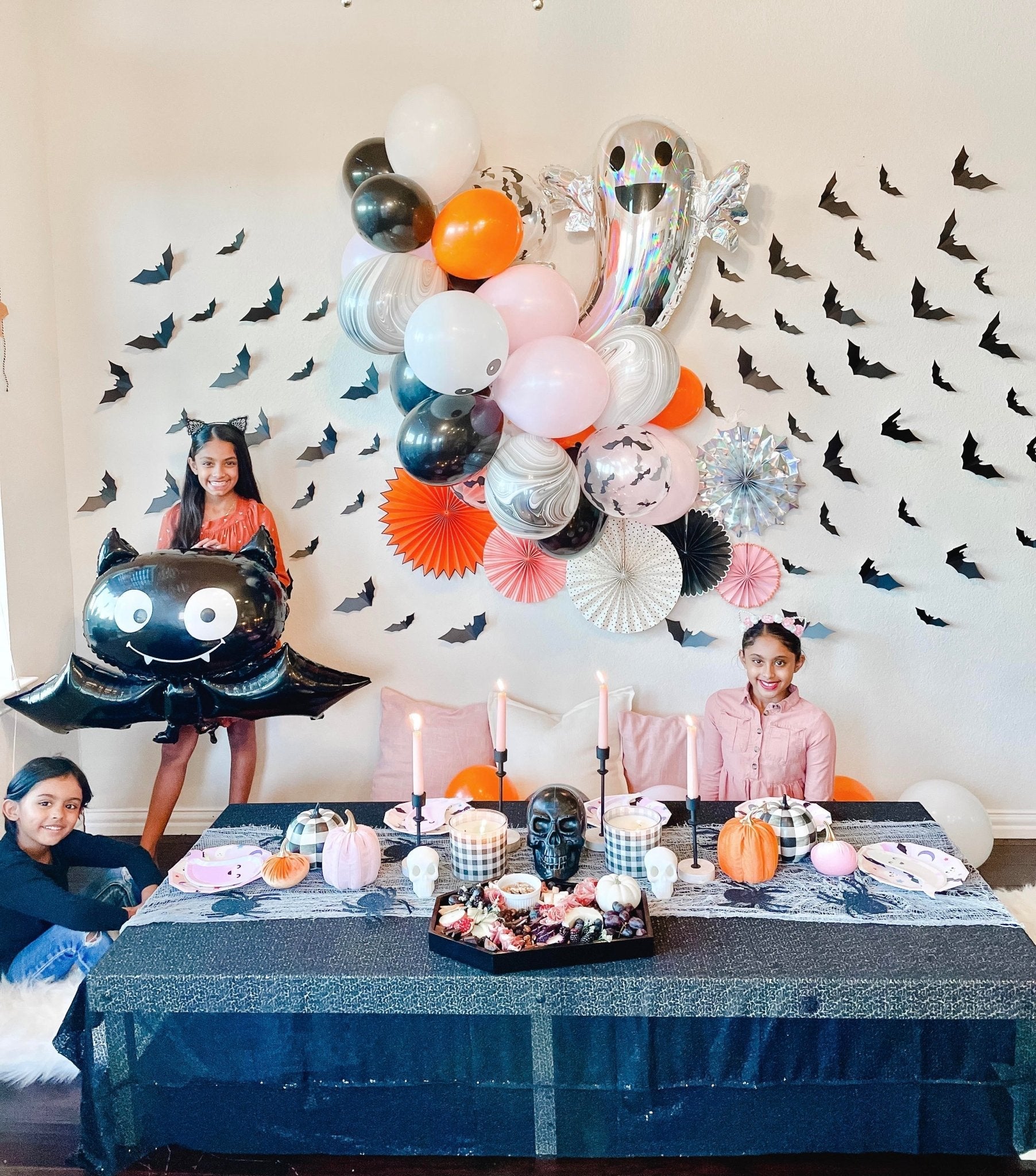 Pastel Pink & Black Halloween Balloon Garland Kit