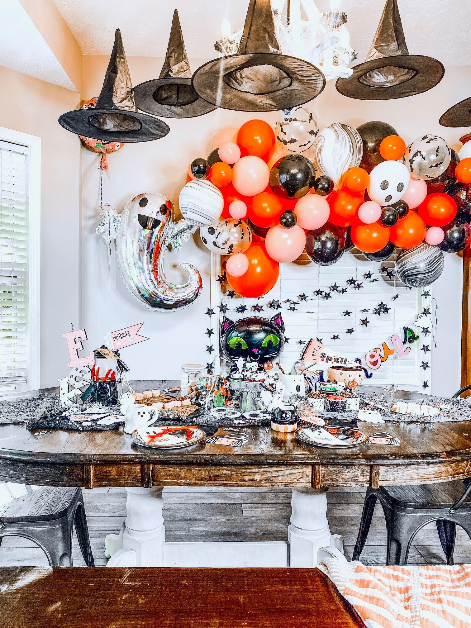 Pastel Pink & Black Halloween Balloon Garland Kit