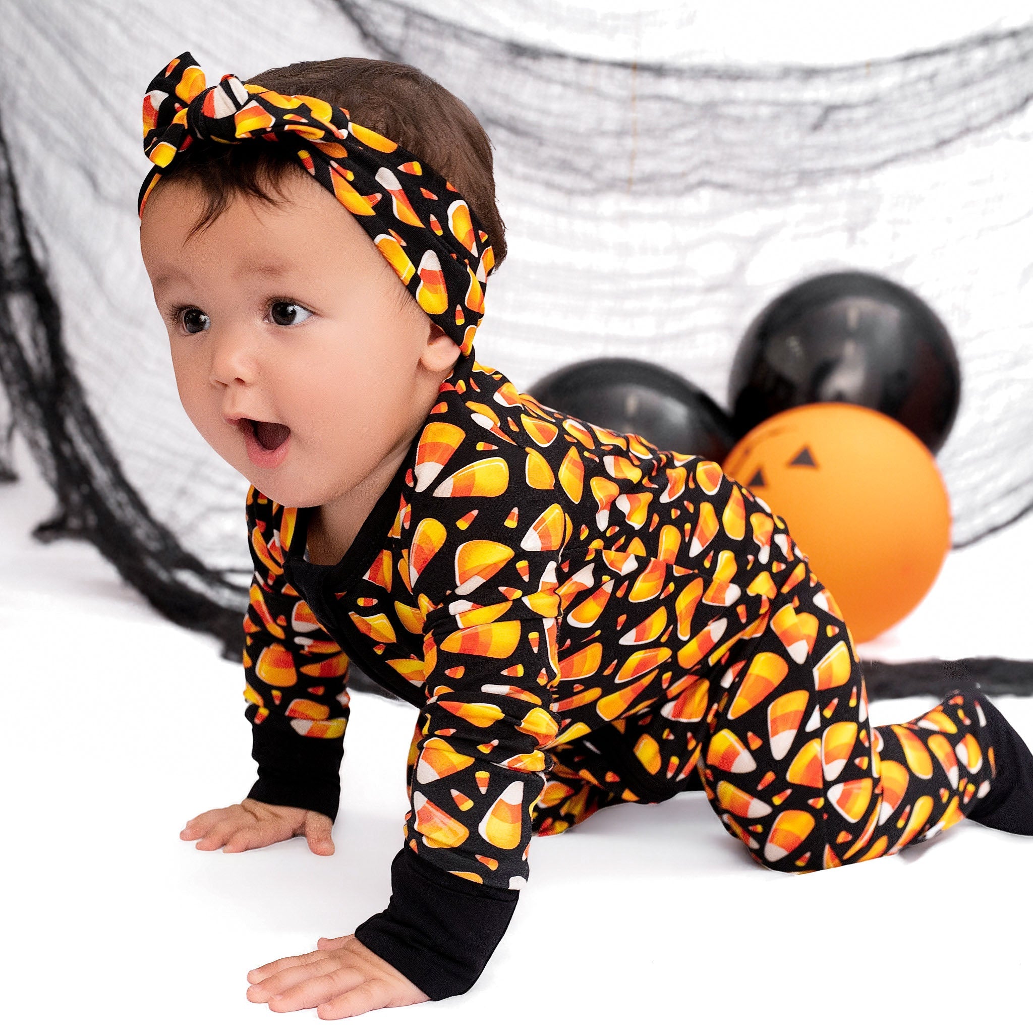 Halloween | Candy Corn | Bamboo Zipper Pajamas