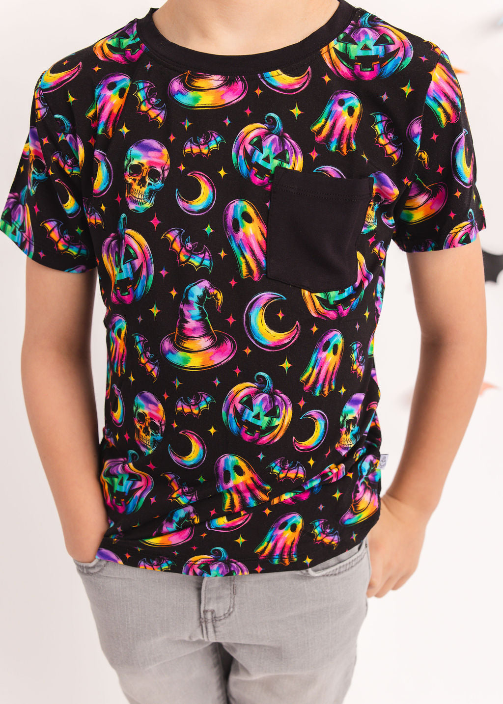 Halloween | Rainbow Haunts | Bamboo Pocket Tee