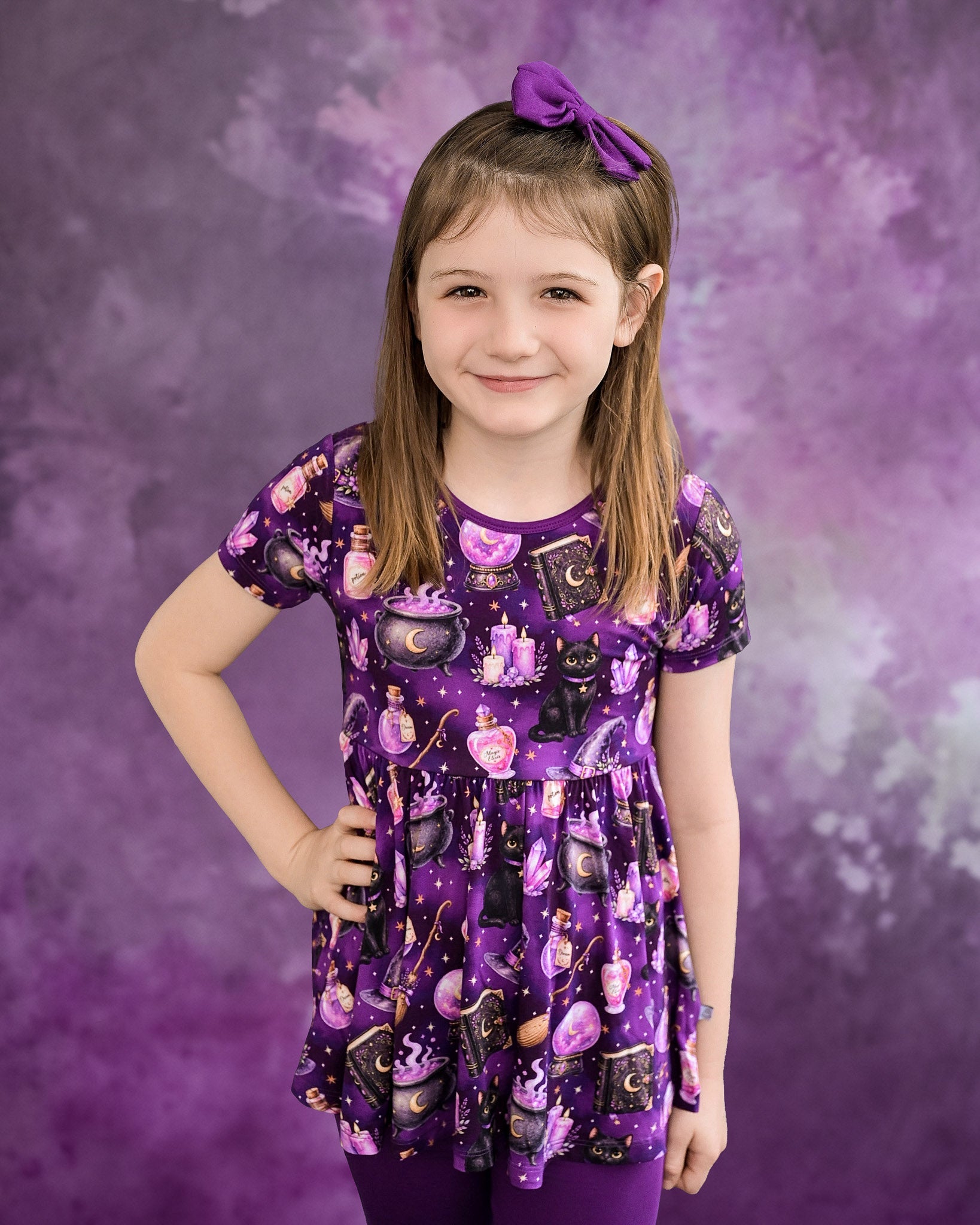 Halloween | Potion Purple | Kids Clip Bow
