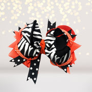 Halloween Hair Bows, Orange Black And Purple Halloween Hair Bows