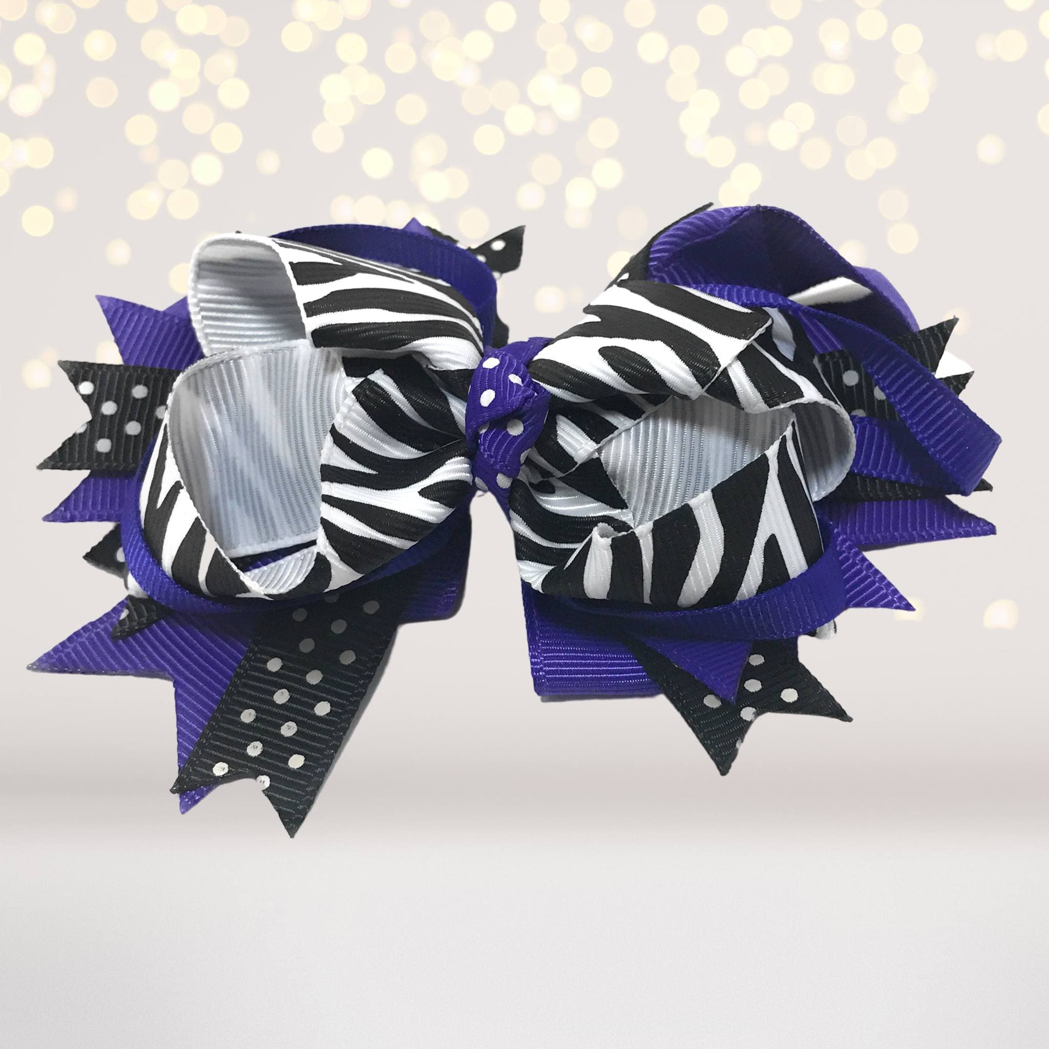 Halloween Hair Bows, Orange Black And Purple Halloween Hair Bows