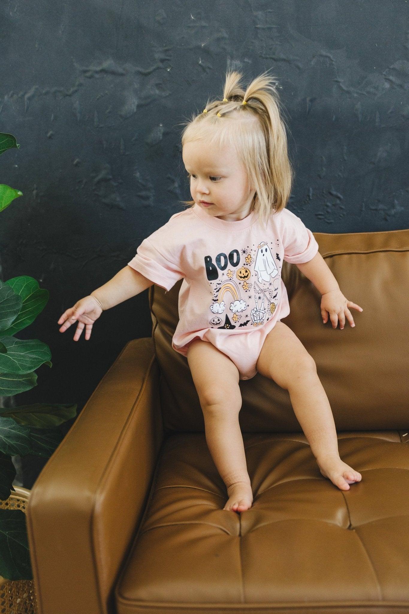 Halloween Print Organic Cotton T-shirt Romper