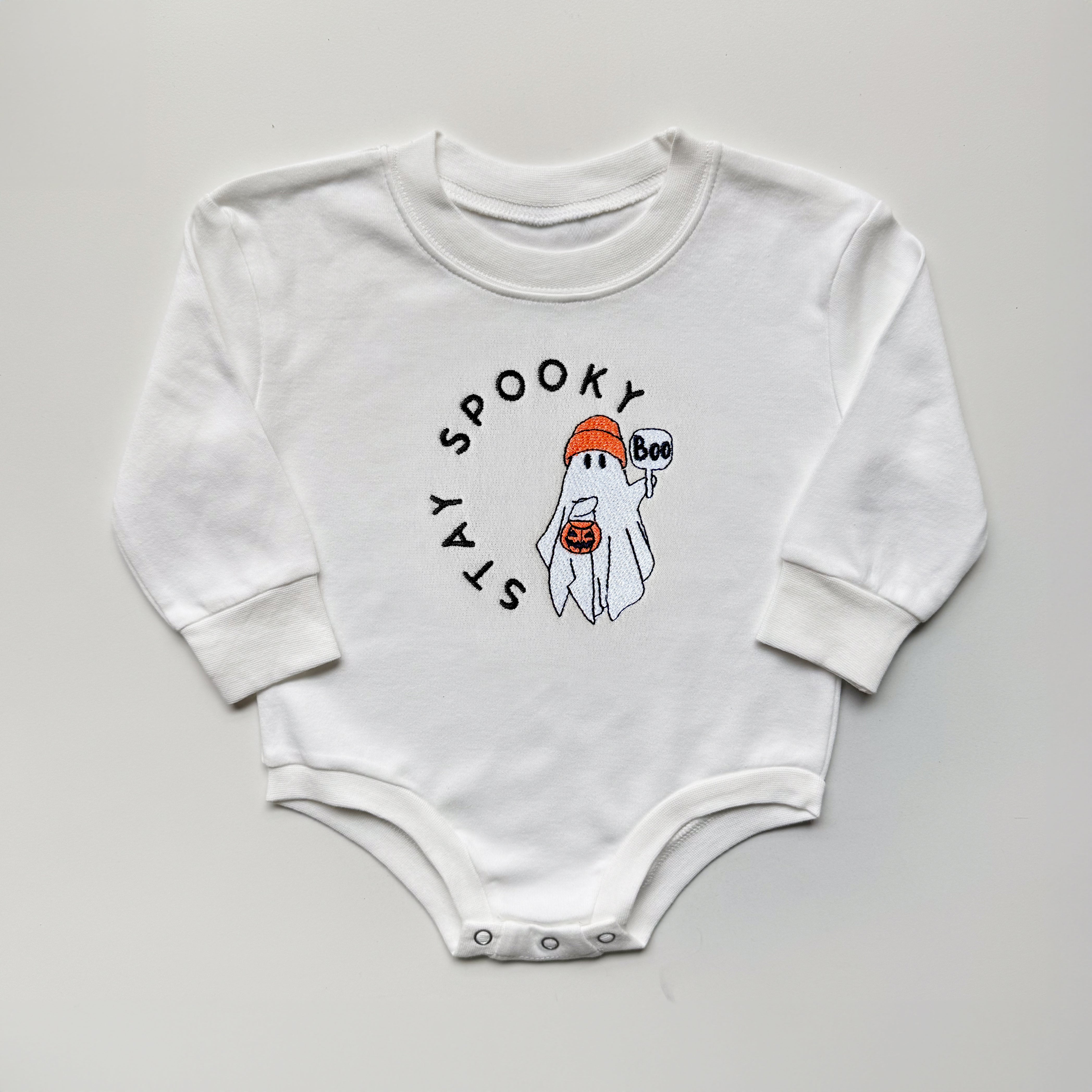 Stay Spooky Ghost Embroidered Matching Sweatshirts