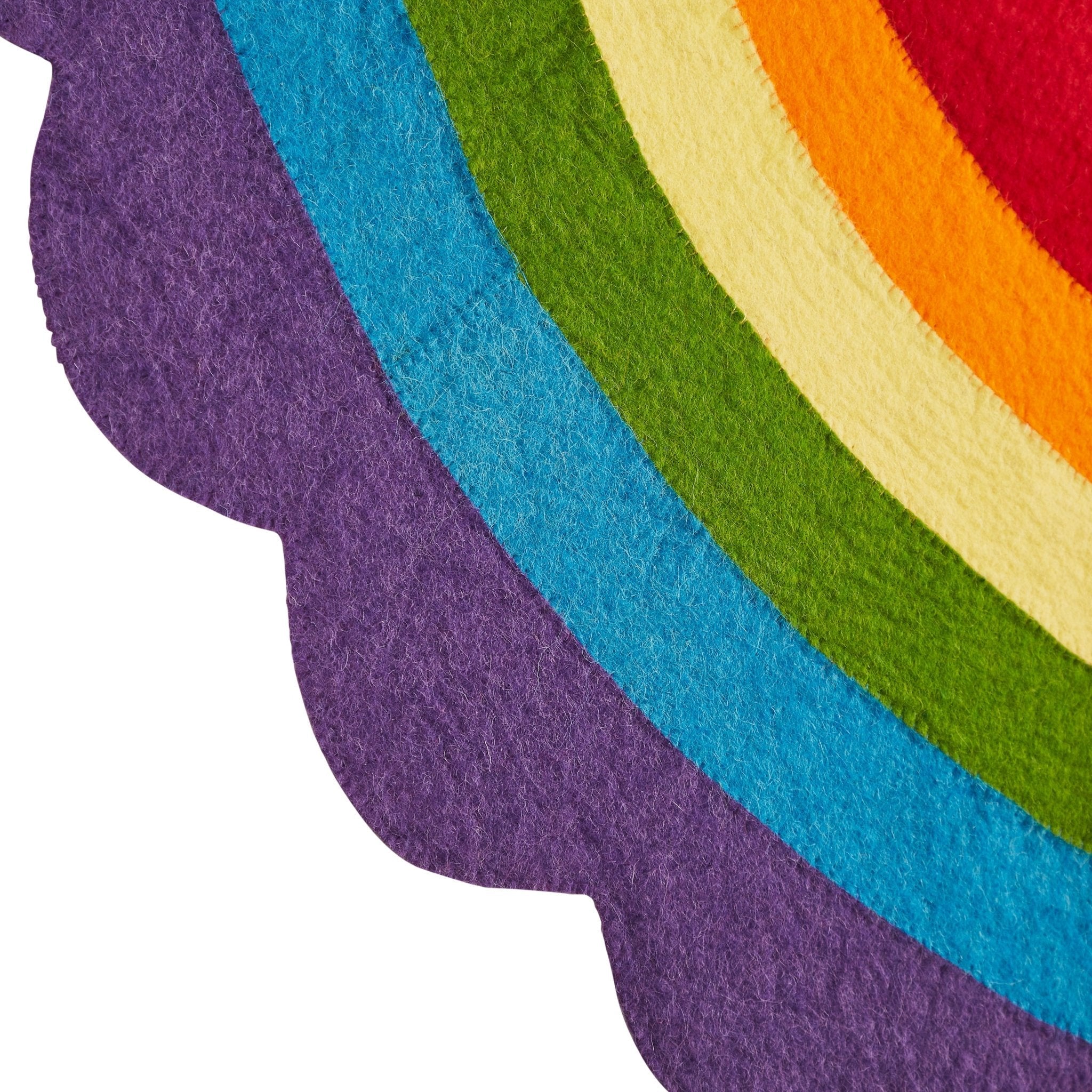 Rainbow Pride Hand Felted Wool Christmas Tree Skirt 60"