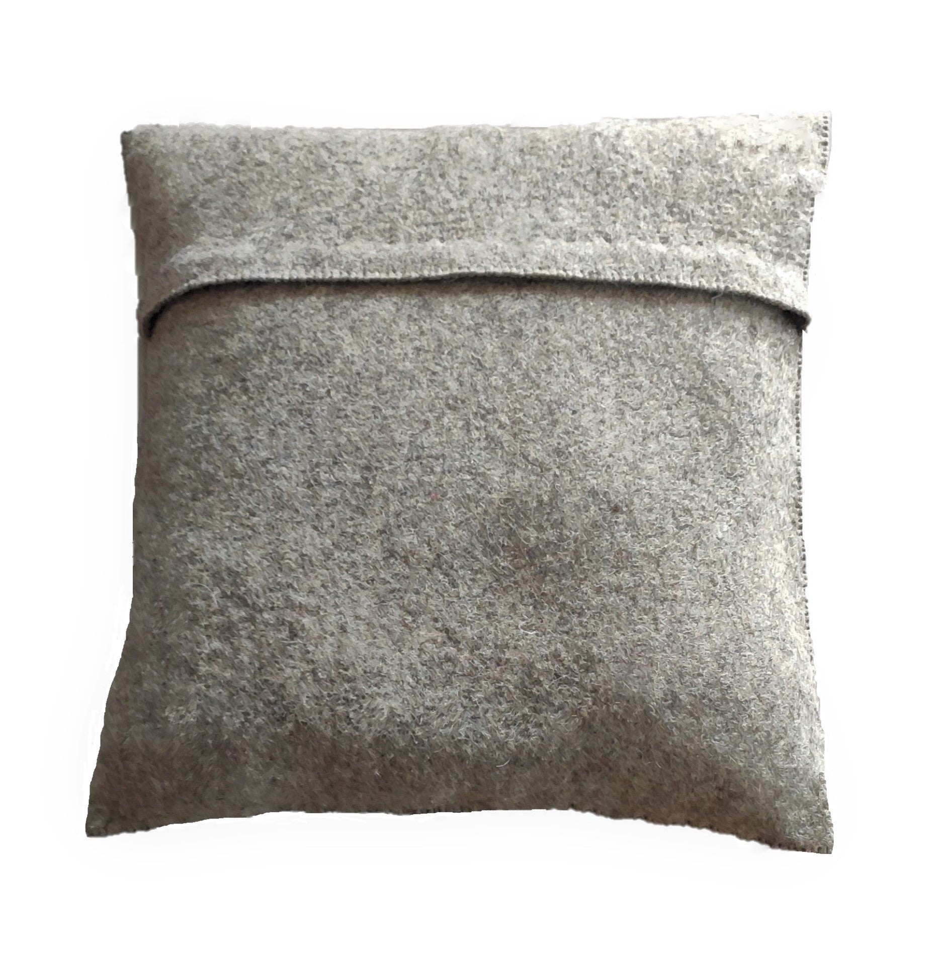 Hand Felted Wool Pillow - 3d Flower Cream Gray - 20"