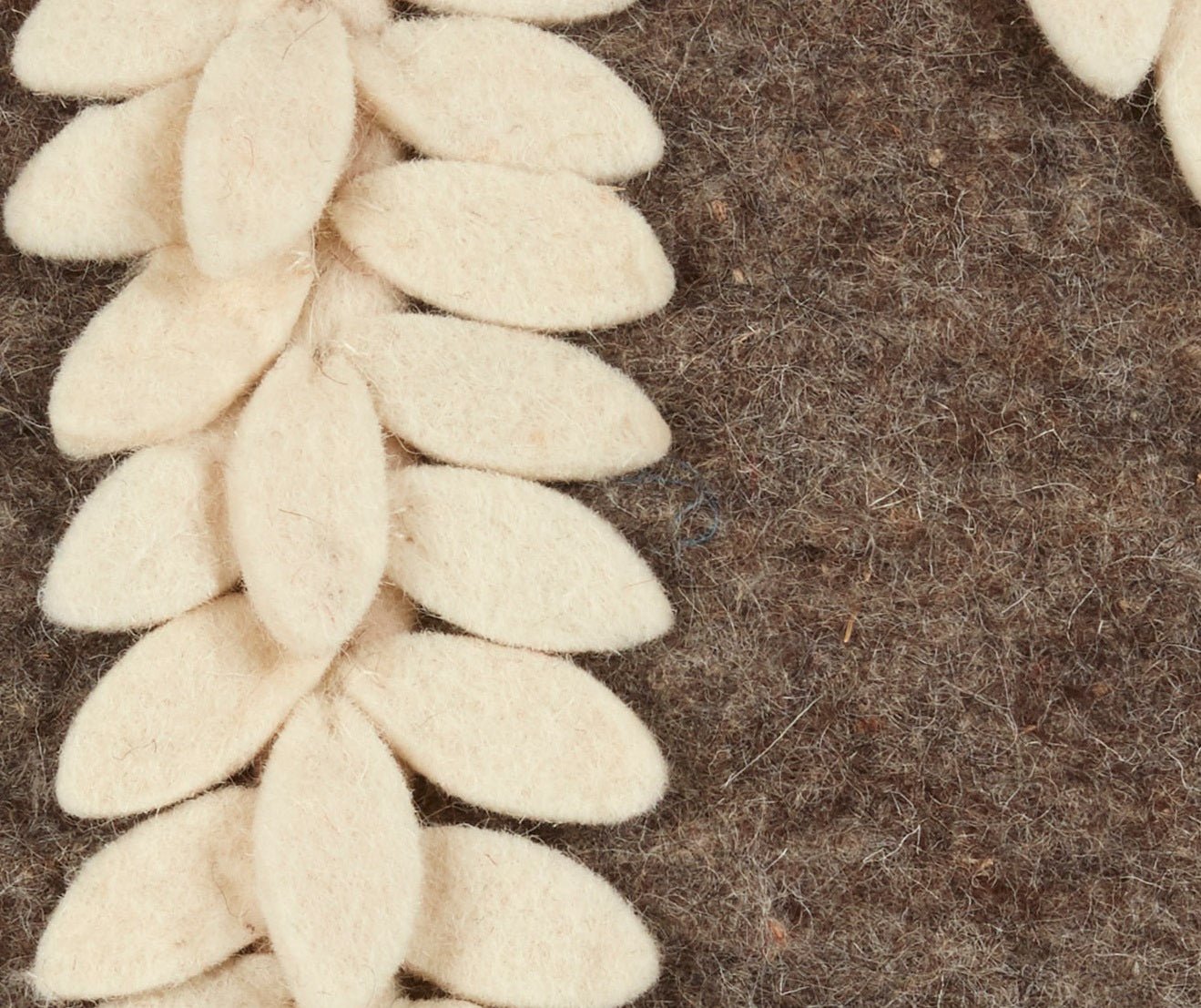 Hand Felted Wool Pillow Cover –cream Peace Sign Gray – 20”