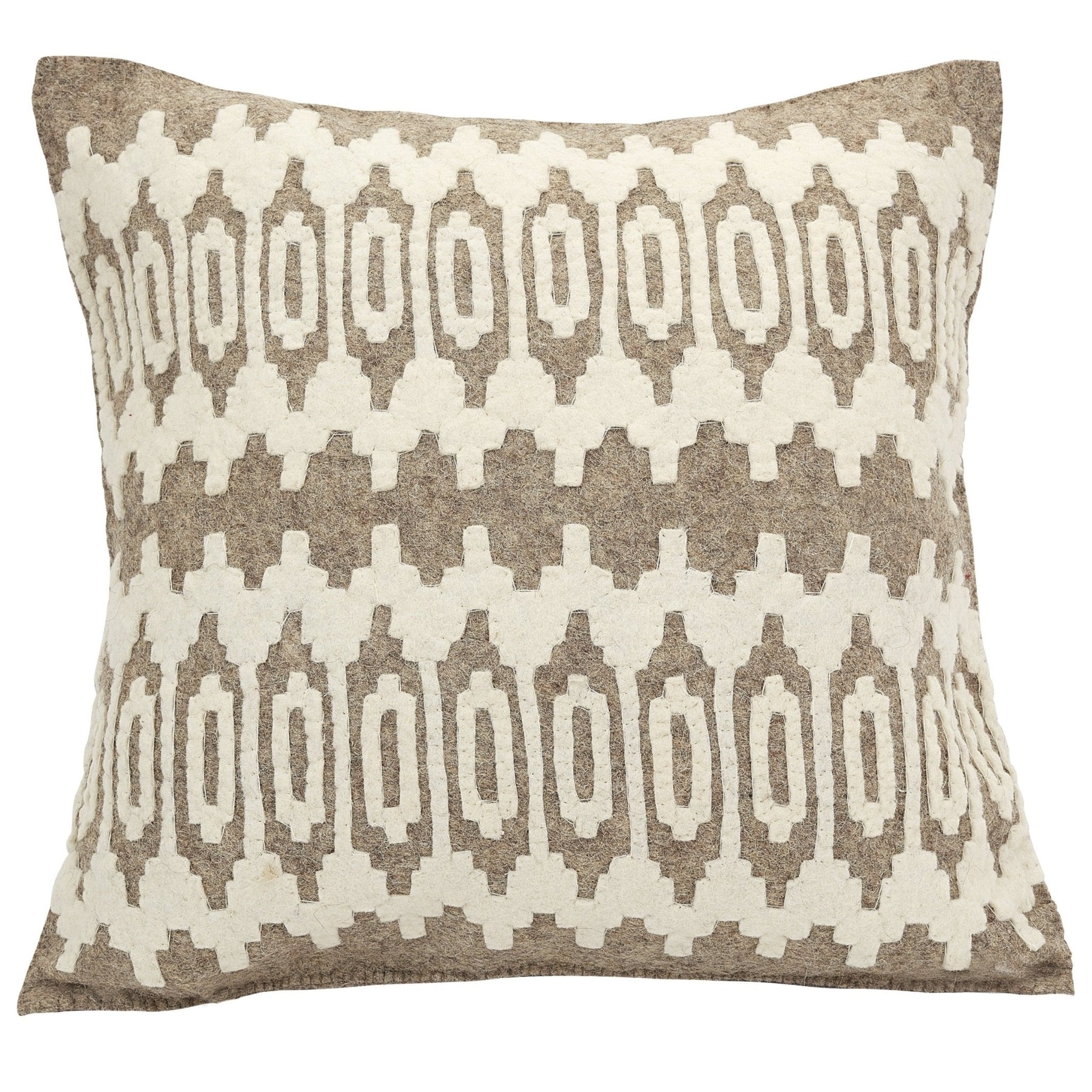 Hand Felted Wool Pillow - Scandinavian Design Gray - 20"