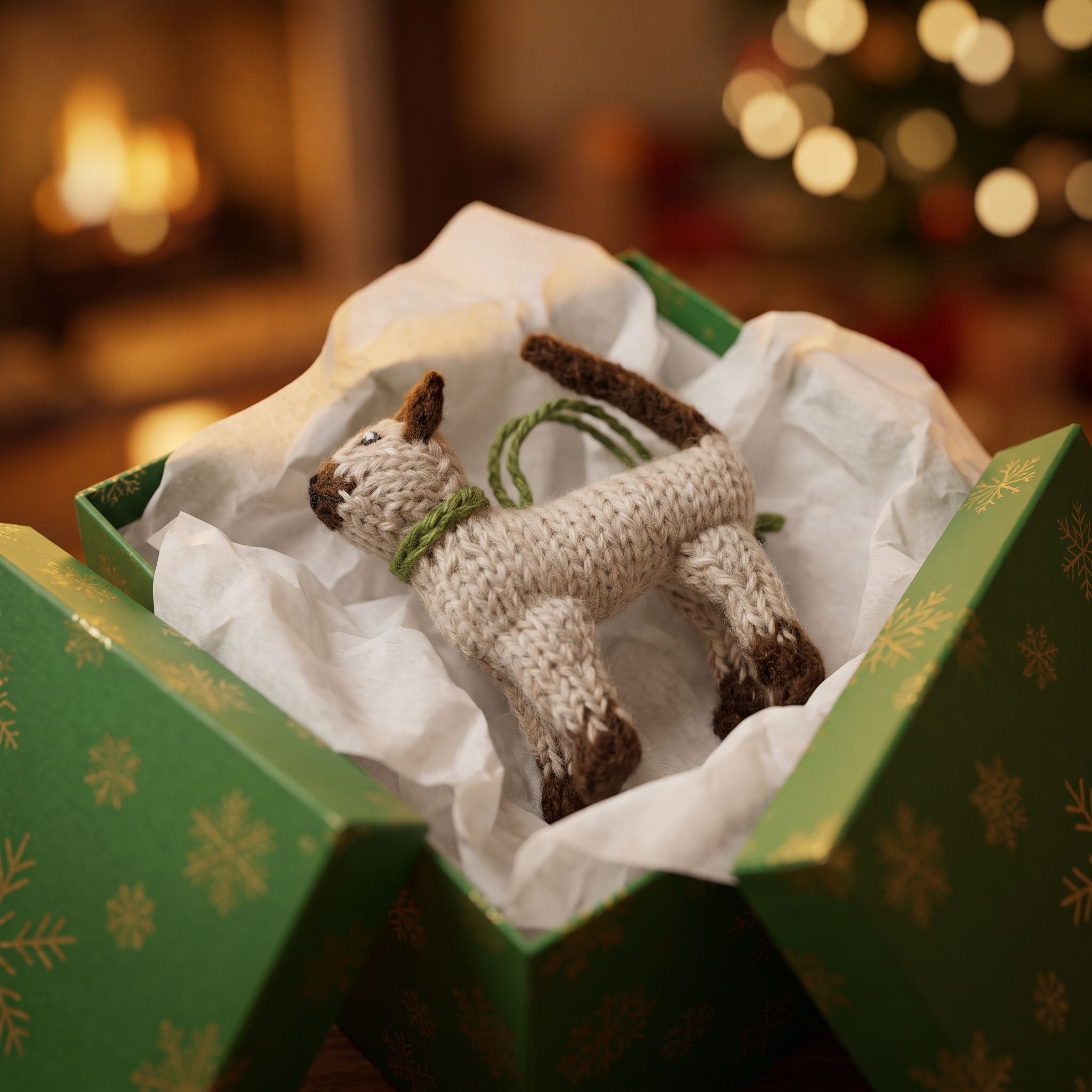 Hand Knit Alpaca Wool Christmas Ornament - Siamese Cat