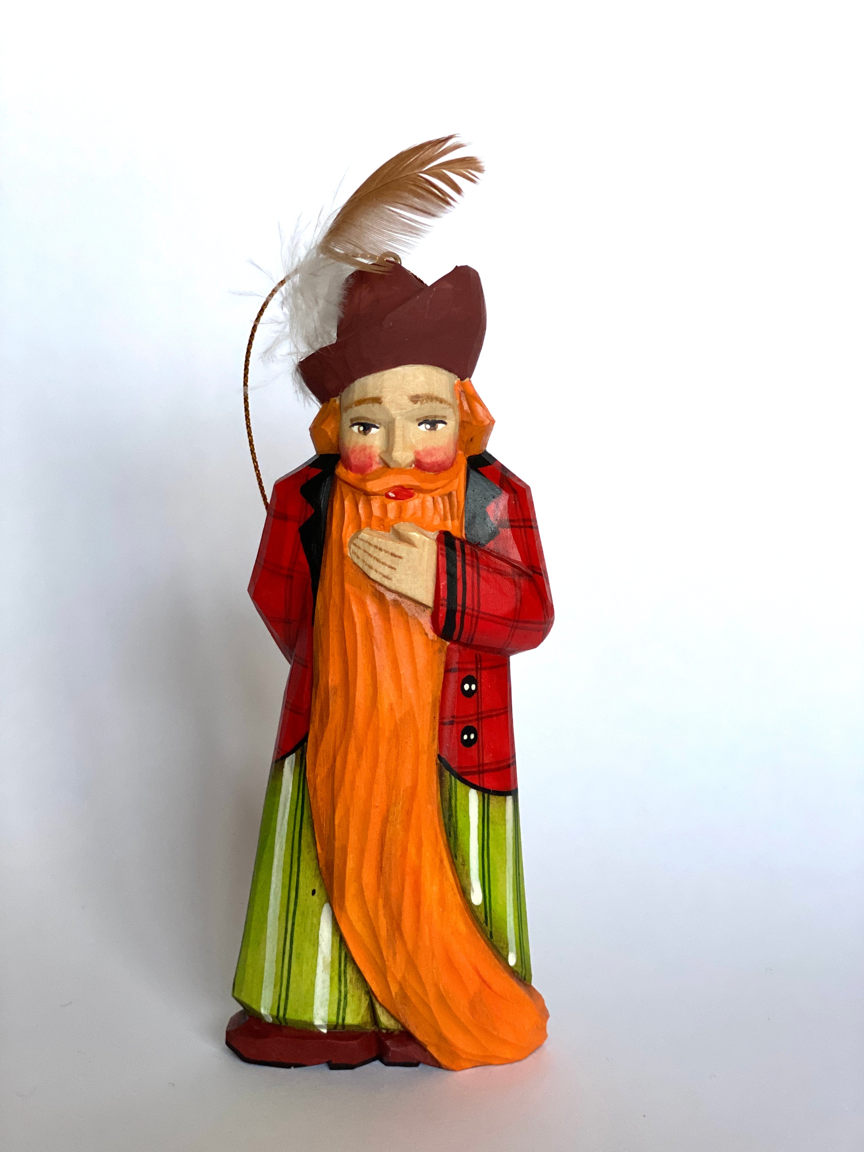 Hand-carved Wooden Christmas Ornament Figurine