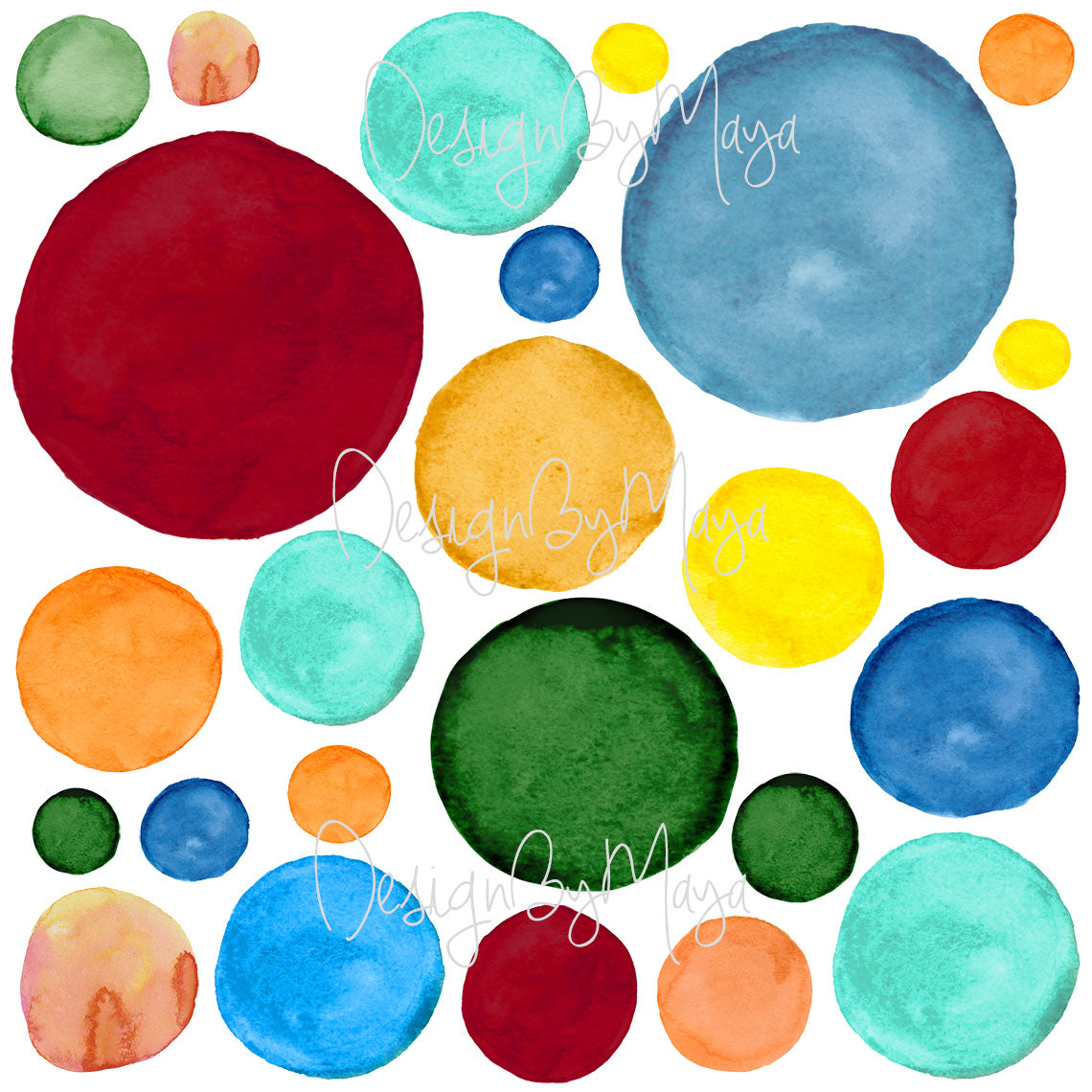 Watercolor Speckles & Dots - Fabric Nursery Wall Art Decals