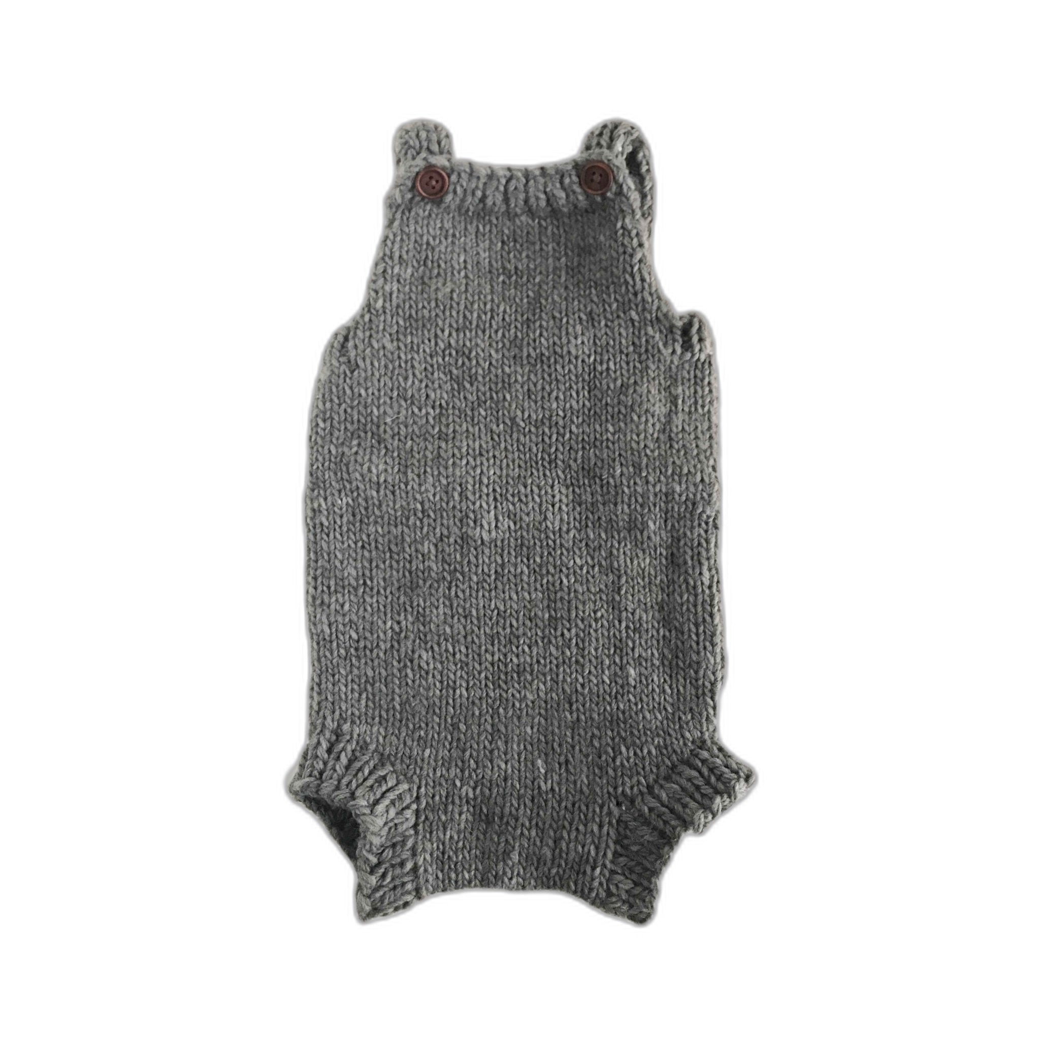 Hand-knit Romper, Zinc