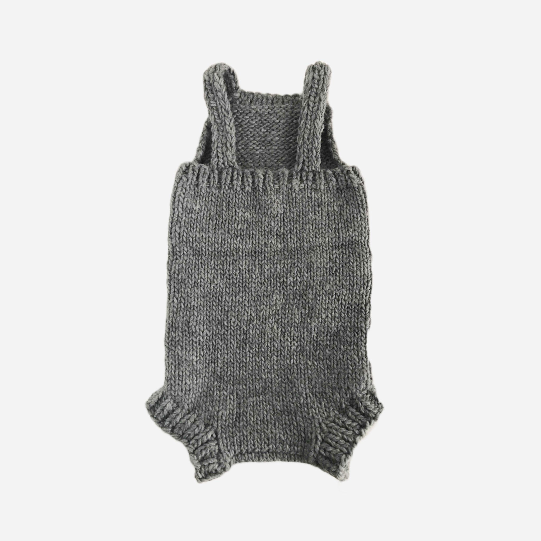 Hand-knit Romper, Zinc