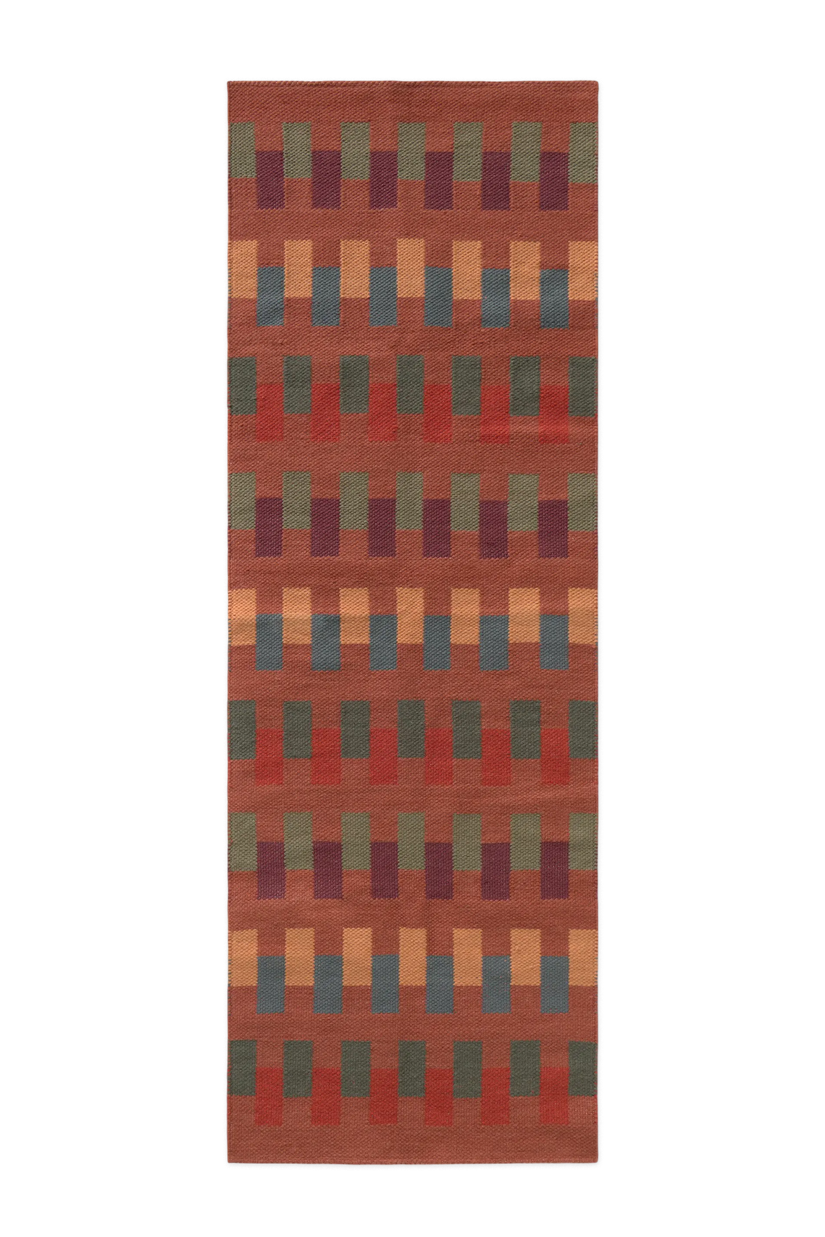 HANDLOOM RUNNER RUG INTERSECTING SIENNA