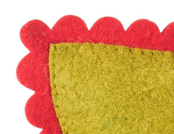 Handmade Christmas Pillow In Hand Felted Wool - Letter To Santa Pocket On Green - 18"