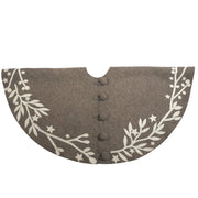 Handmade Felt Branches And Stars Gray Christmas Tree Skirt