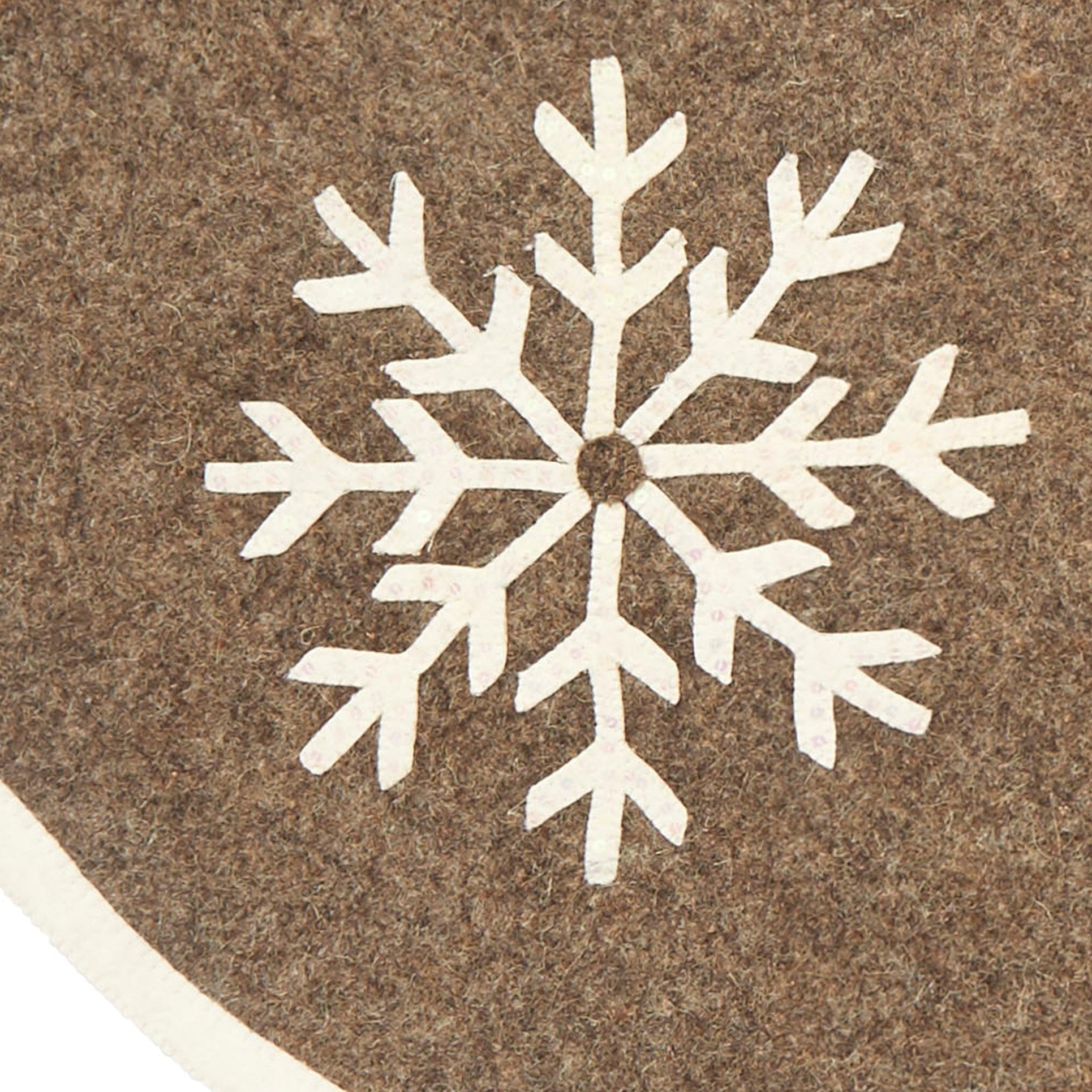 Handmade Snowflakes Gray Christmas Tree Skirt Felt - 60"