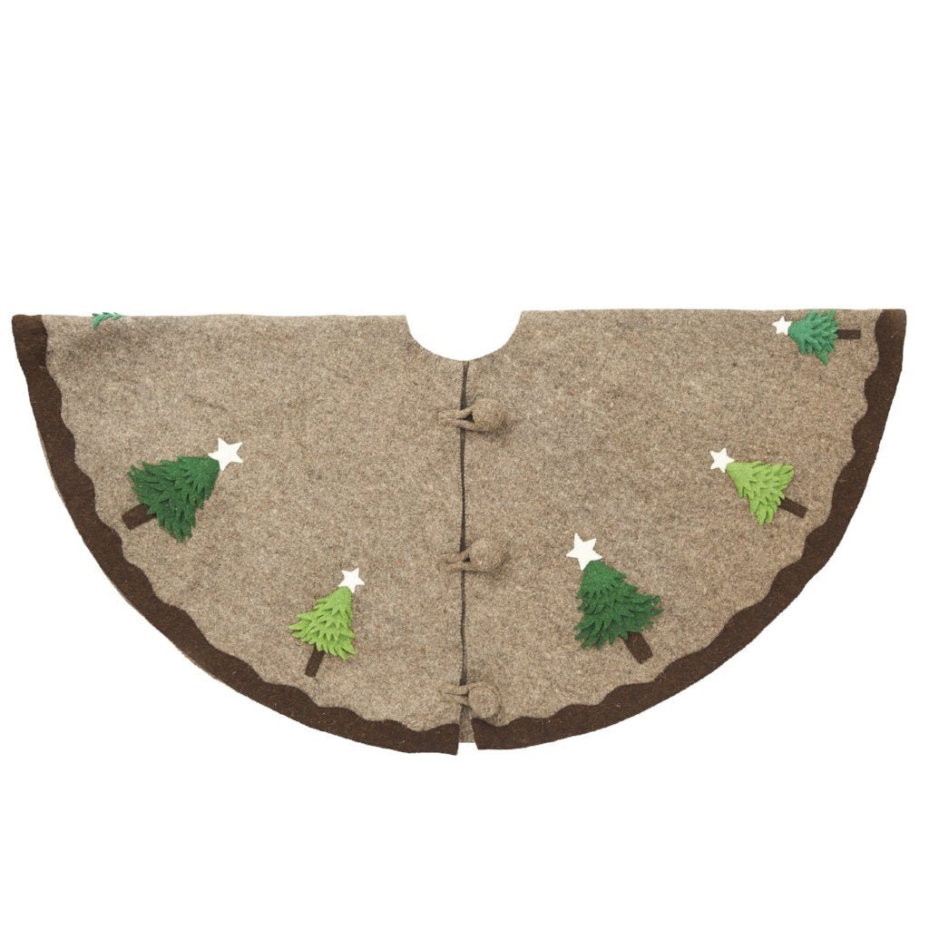Handmade Christmas Trees Gray Christmas Tree Skirt Felt 60"
