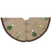 Handmade Christmas Trees Gray Christmas Tree Skirt Felt 60"