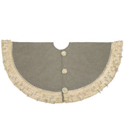 Handmade Gray Fringe Border Wool Christmas Tree Skirt 60"