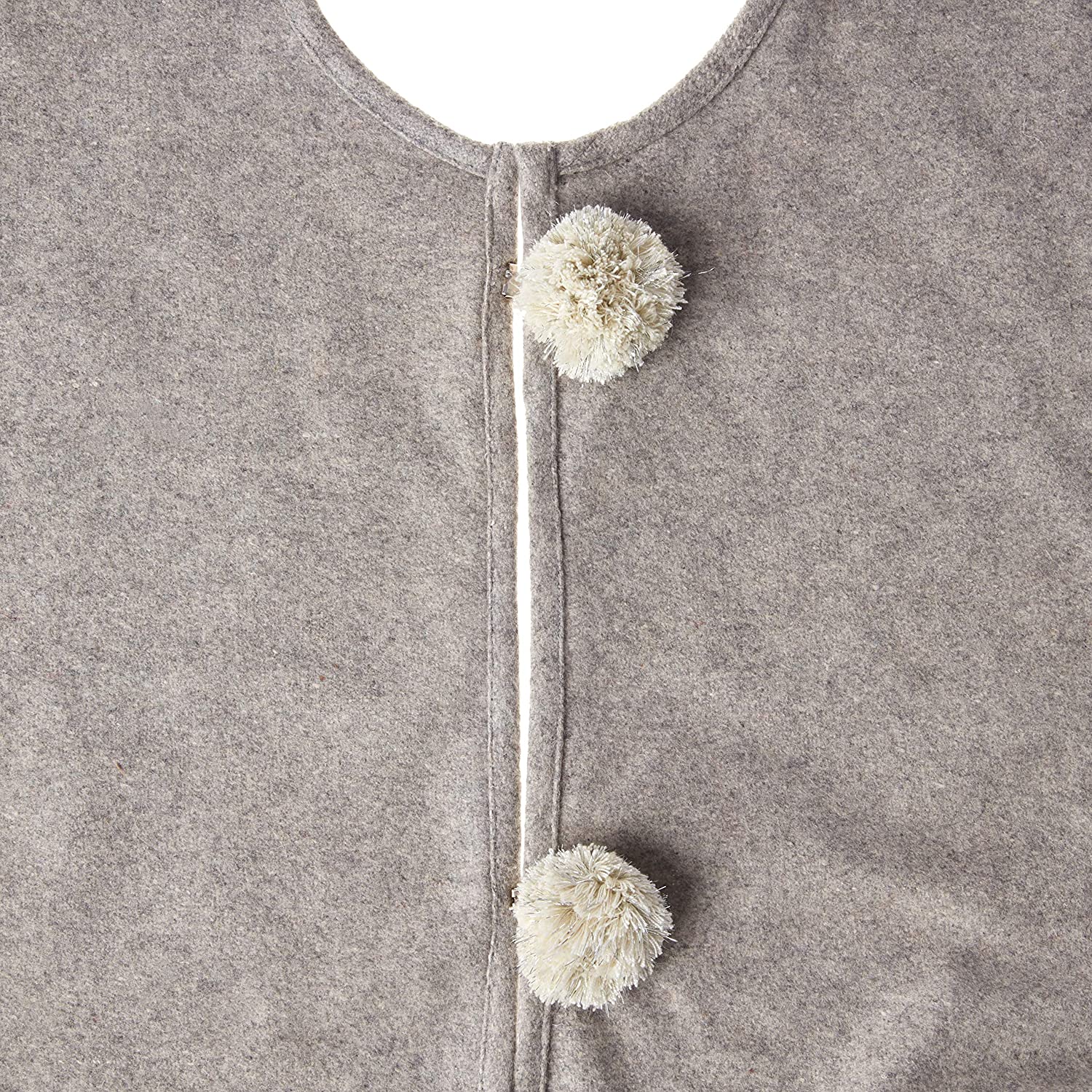 Handmade Gray Fringe Border Wool Christmas Tree Skirt 60"