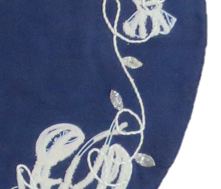 Handmade Lobsters Navy Blue Cotton Christmas Tree Skirt 60"