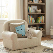 Handmade Pillow In Hand Felted Wool - Blue Hippo On Gray - 18"