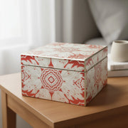 Handmade Reverse Painted Mirror Square Box Tomato Red - Medium