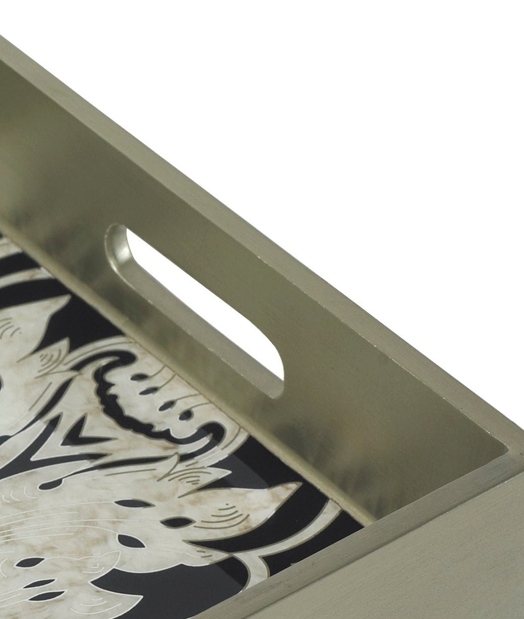 Handmade Reverse Painted Mirror Tray  Midnight - Extra Large Arcadia Home