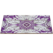 Handmade Reverse Painted Mirror Tray Beveled Edge Lavender - Small