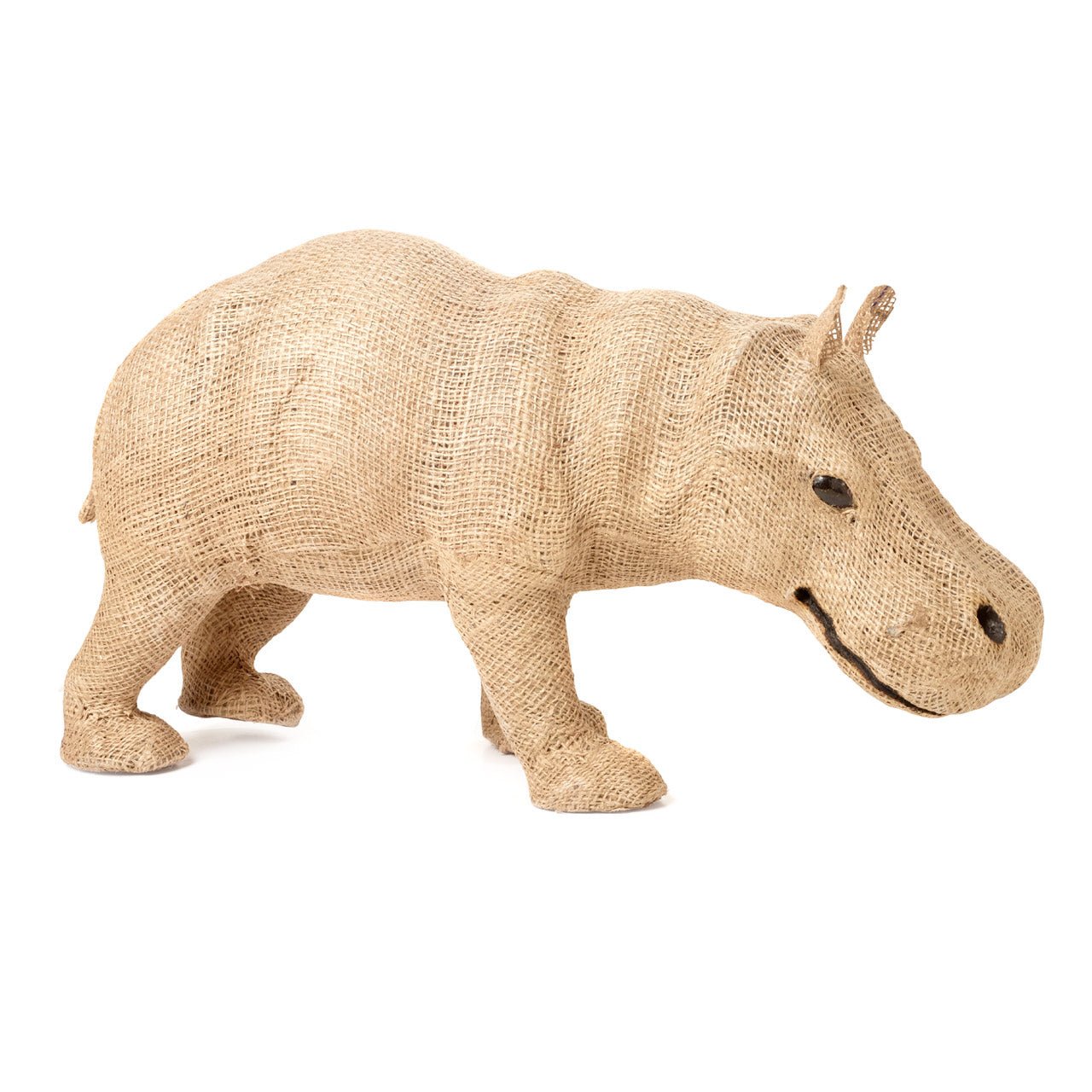 Handmade Rustic Jute Hippo Christmas Ornament