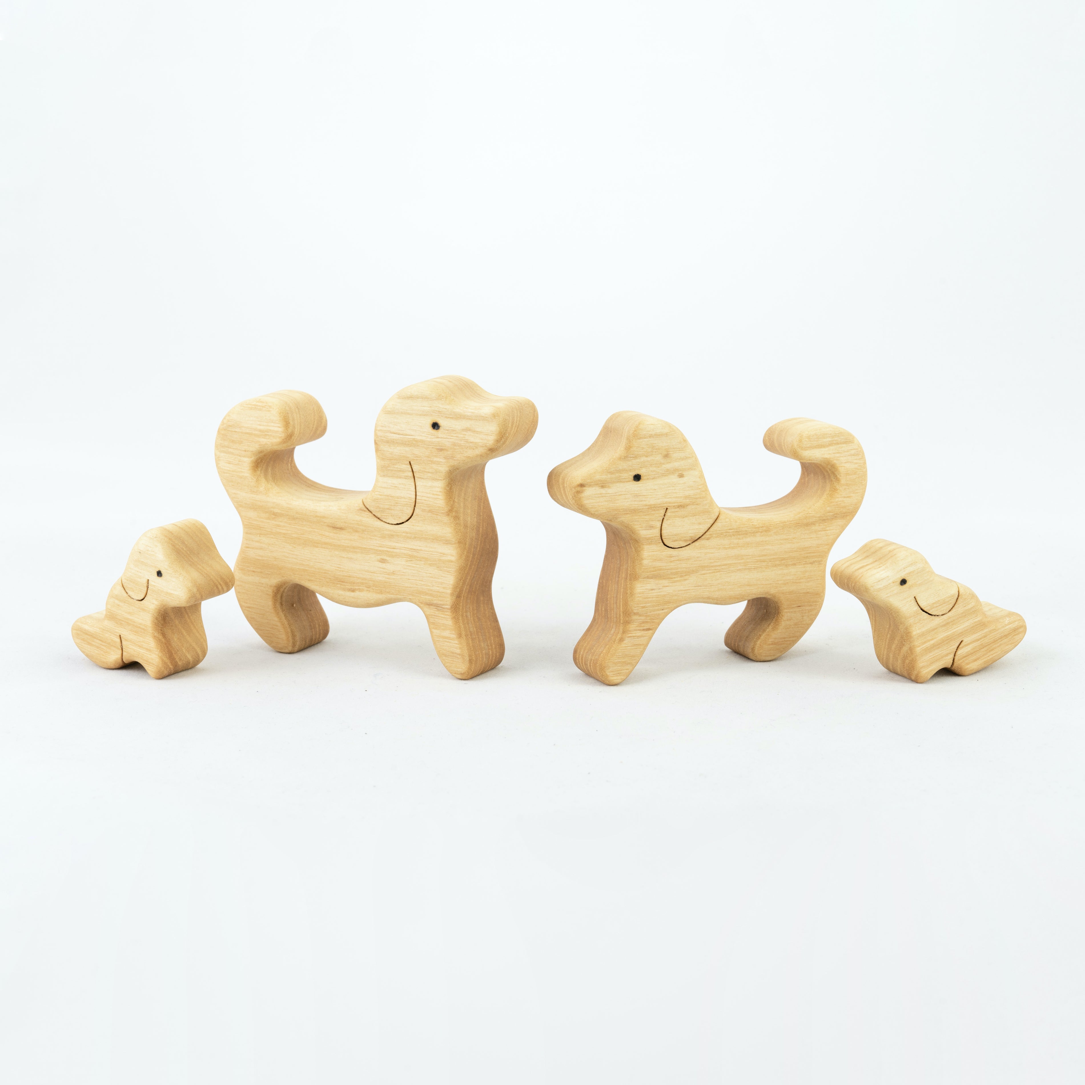 Waldorf Wooden Dogs Family Of 4 Puzzle Set