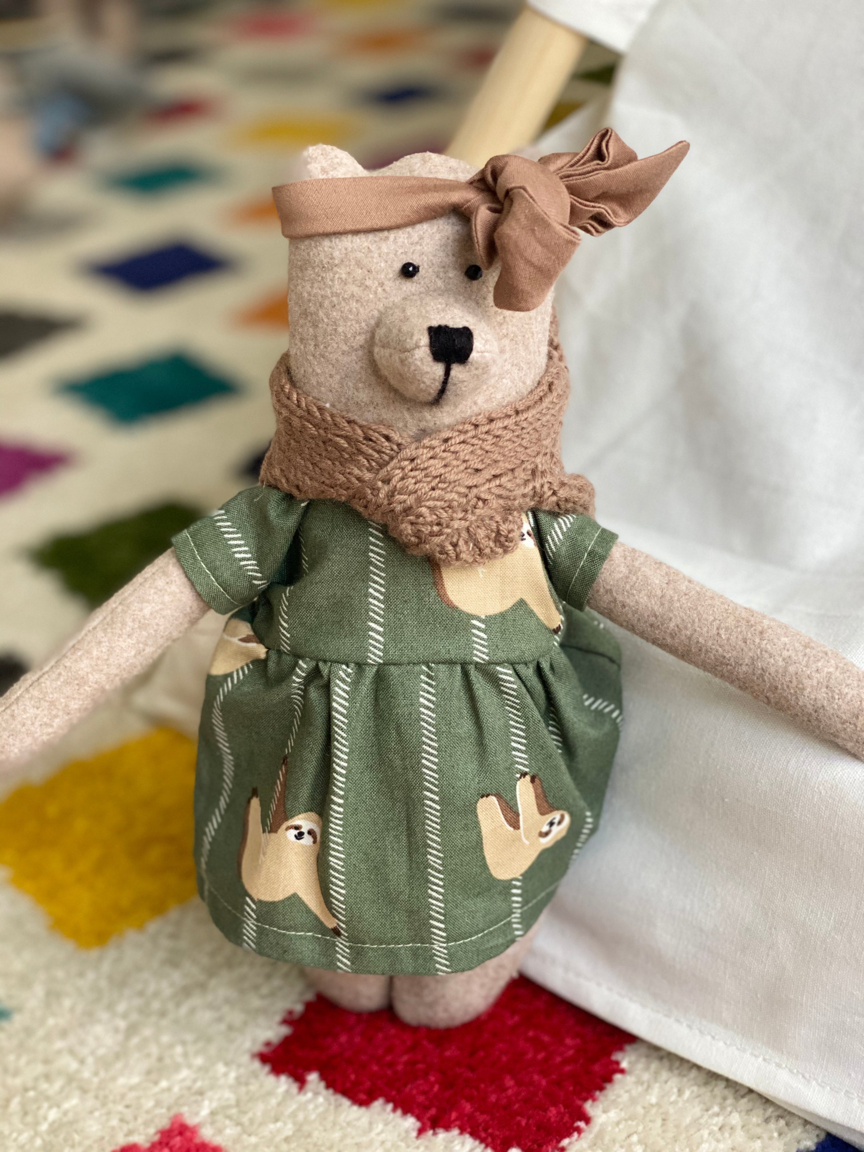 Handmade Stuffed Cloth Mom/dad Bear - Dressed