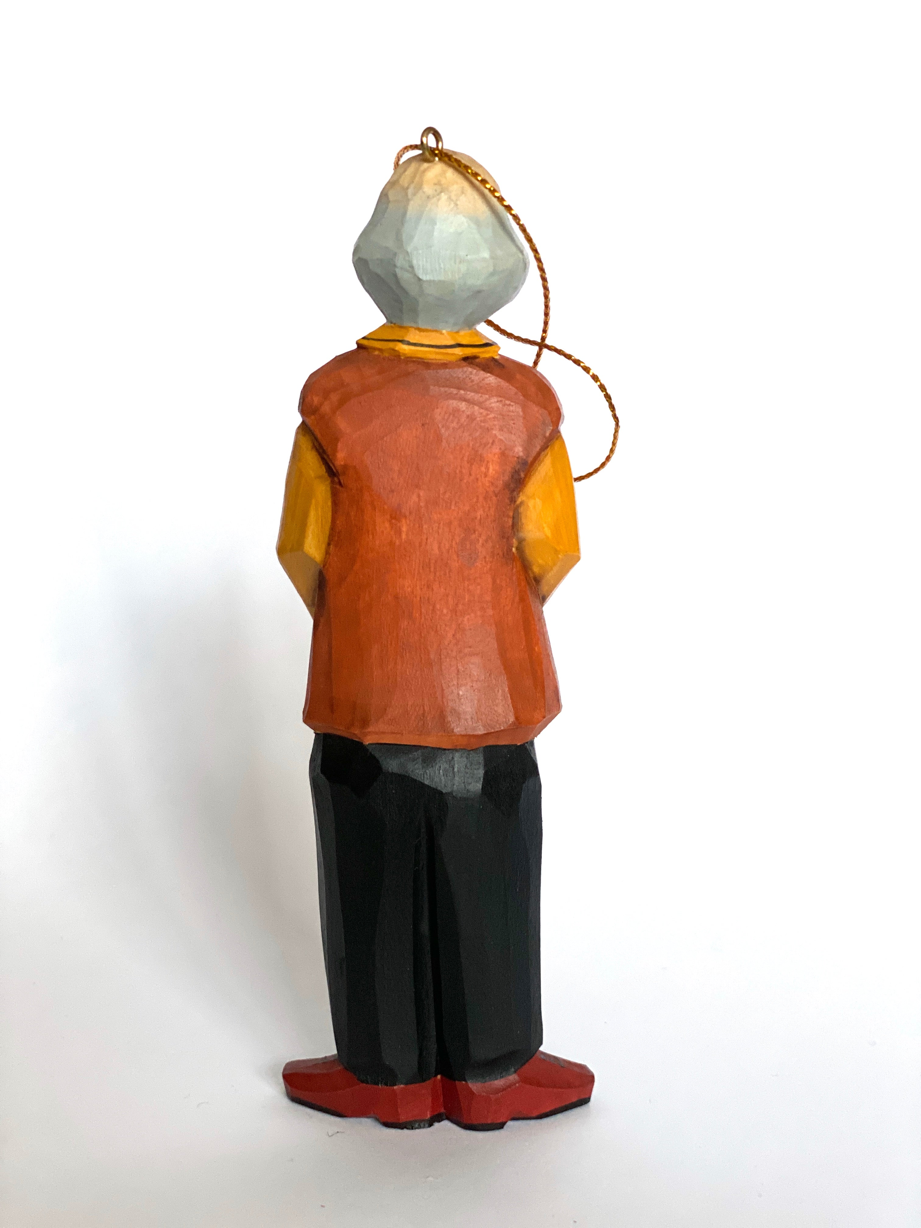Hand-carved Wooden Christmas Ornament Grandpa