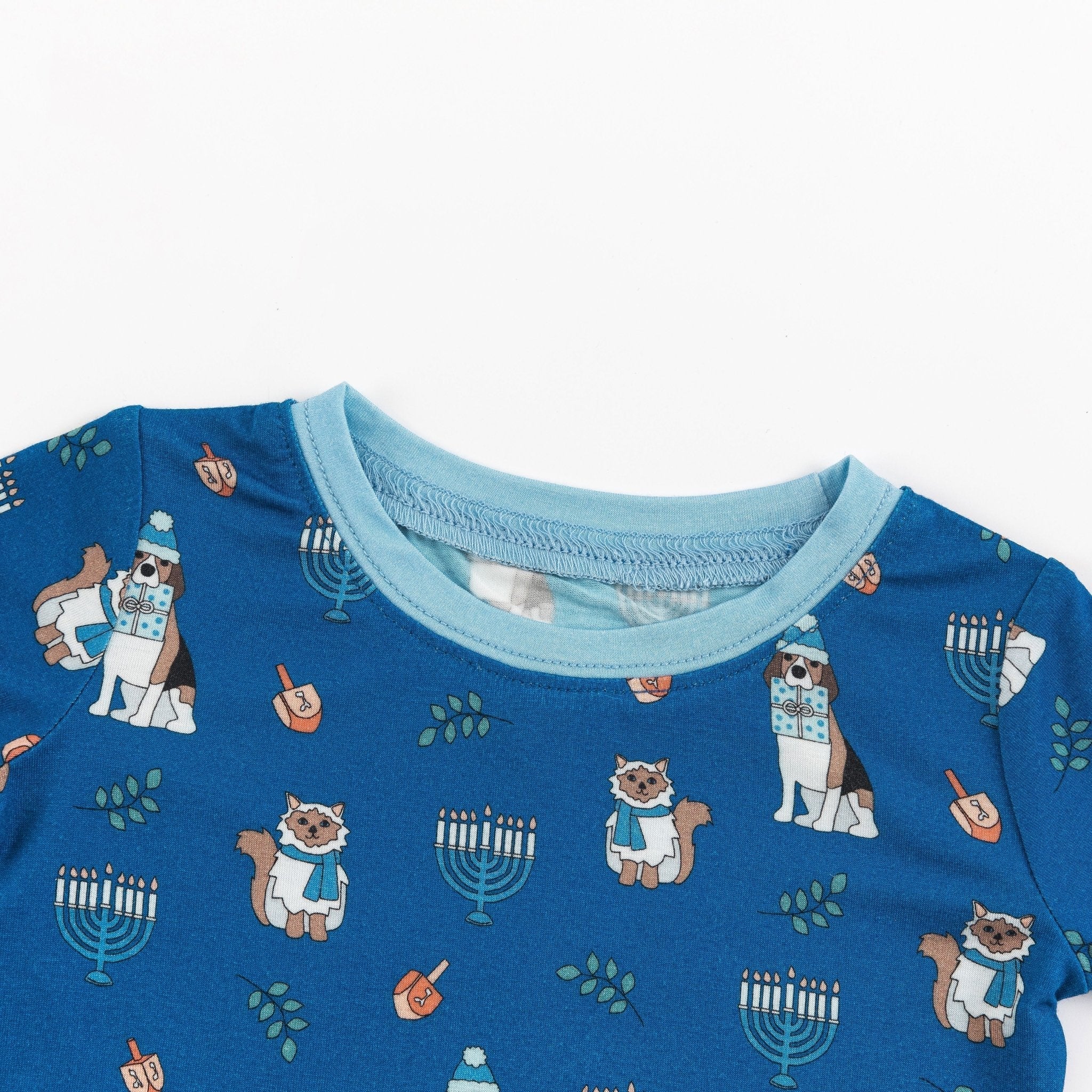 Hanukkah Pets (long Sleeve Pj) - Blue