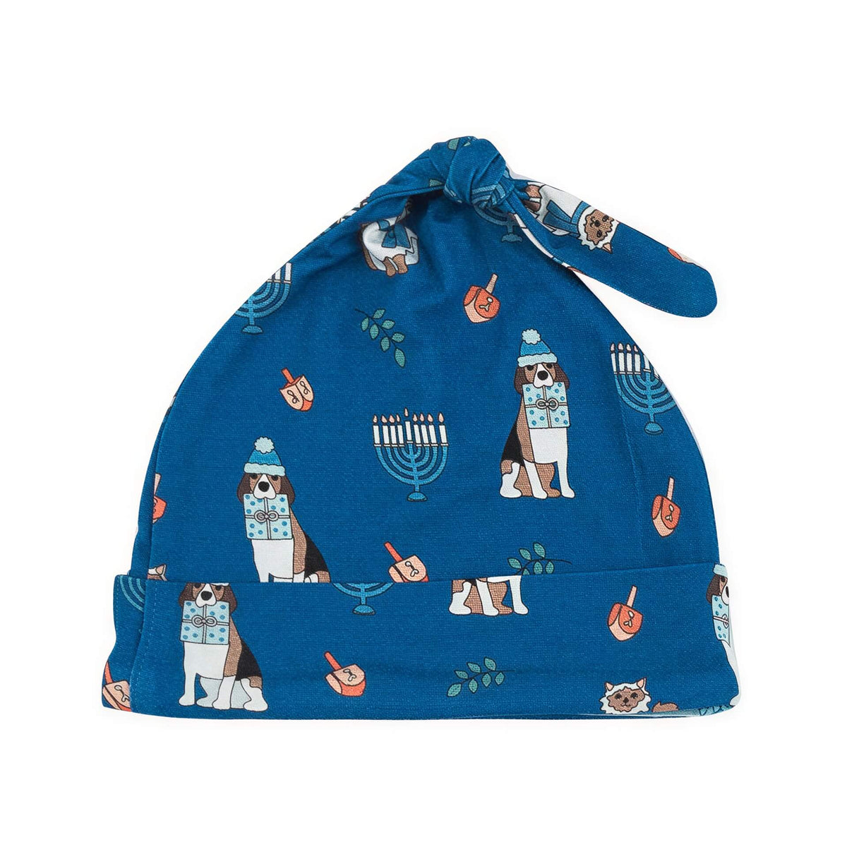 Hanukkah Pets (knotted Hat) - Blue