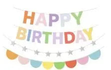 Happy Birthday - Silver Foil Banner Set Hg