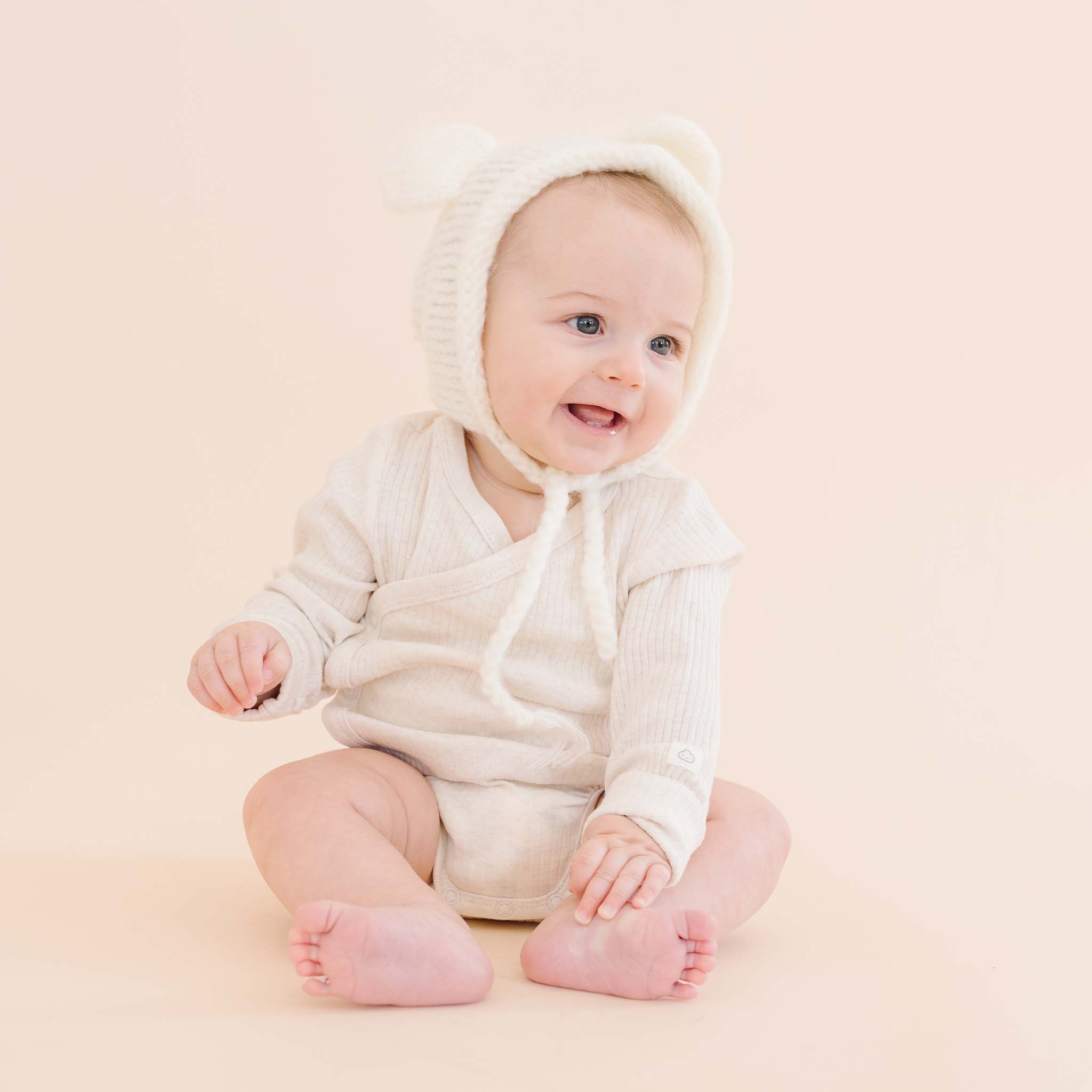 Harper Bear Mohair Knit Bonnet