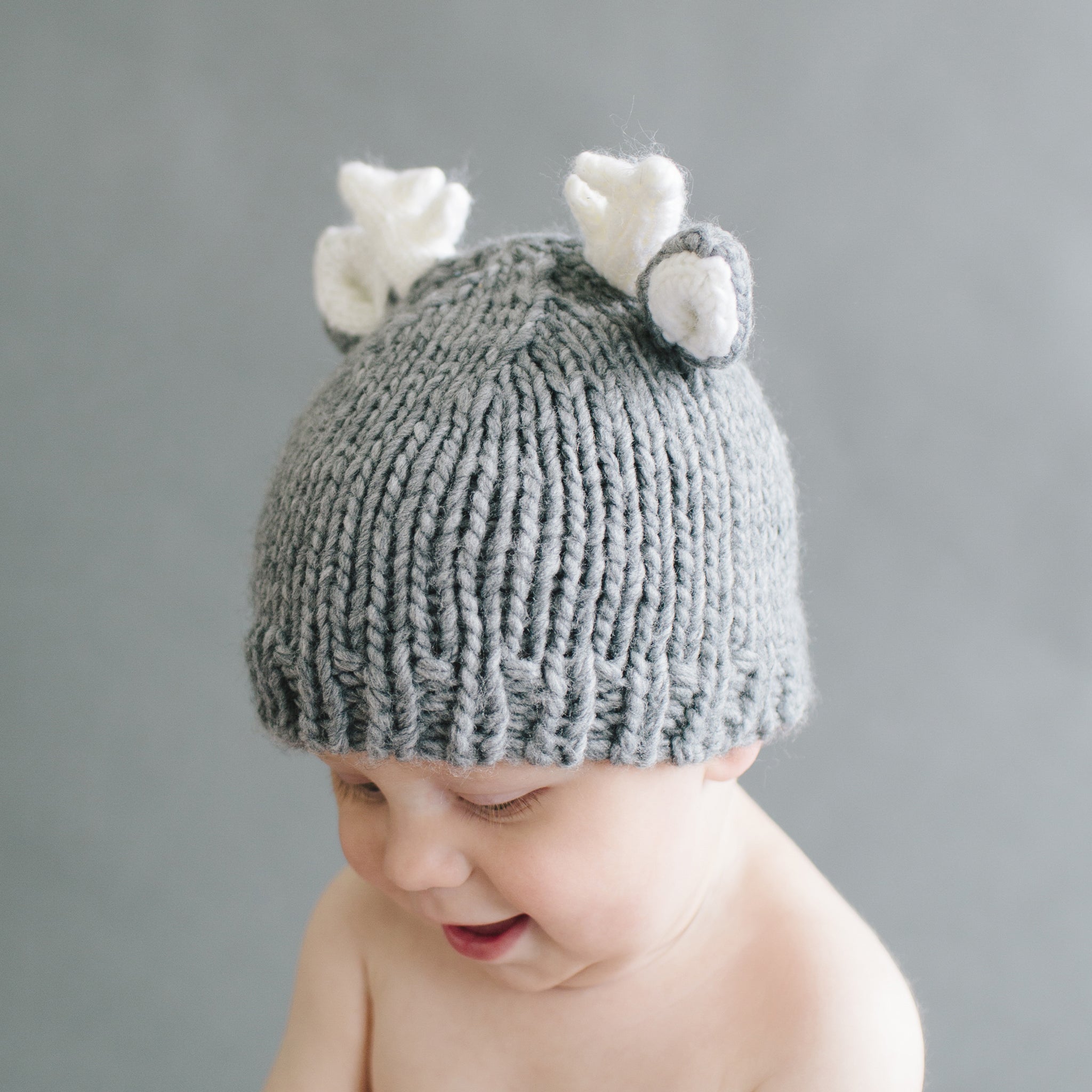 Hartley Deer Gray Knit Hat