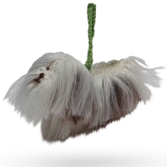 Hand Knit Alpaca Wool Christmas Ornament - Havanese Dog