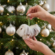 Hand Knit Alpaca Wool Christmas Ornament - Havanese Dog