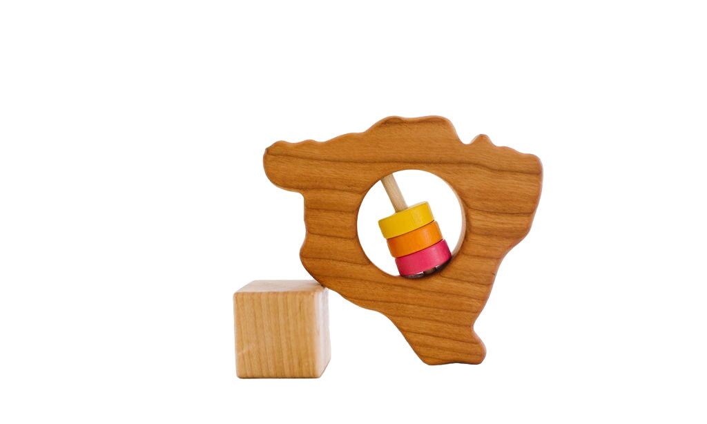 Hawaii State Big Island Wooden Baby Rattle™