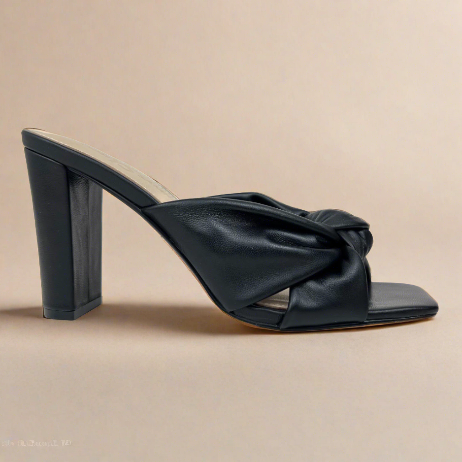 Hazel Knotted Dress Sandal In Black Leather