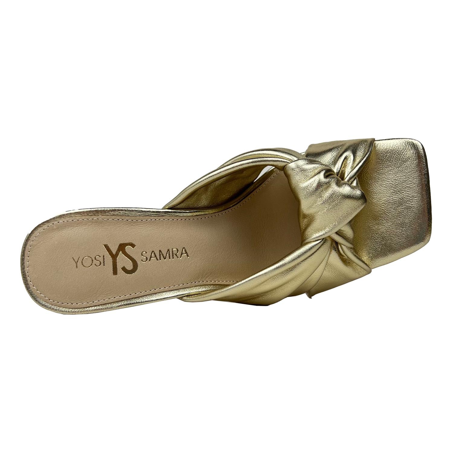 Hazel Knotted Dress Sandal In Gold Leather