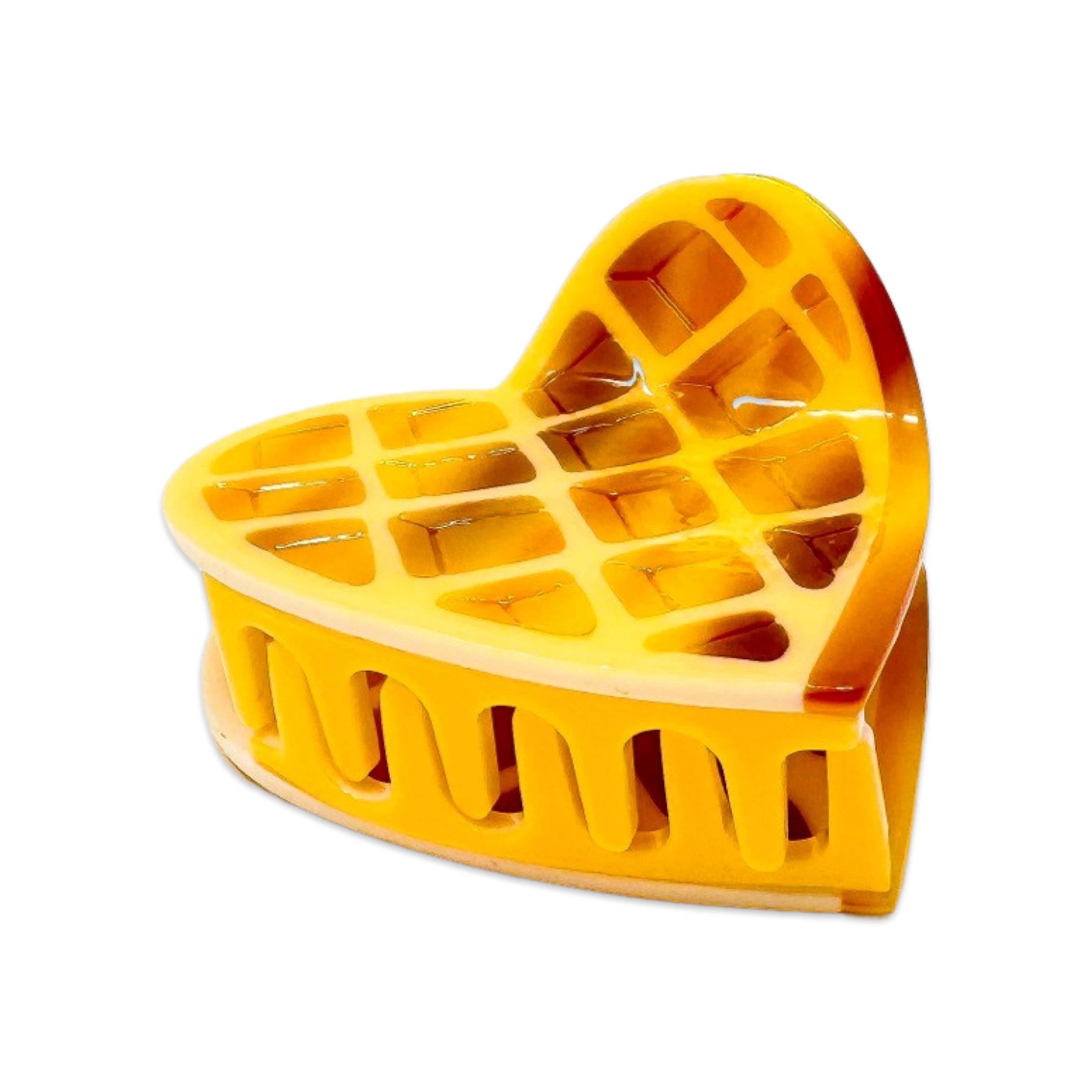 Midi Heart Waffle Hair Claw Clip