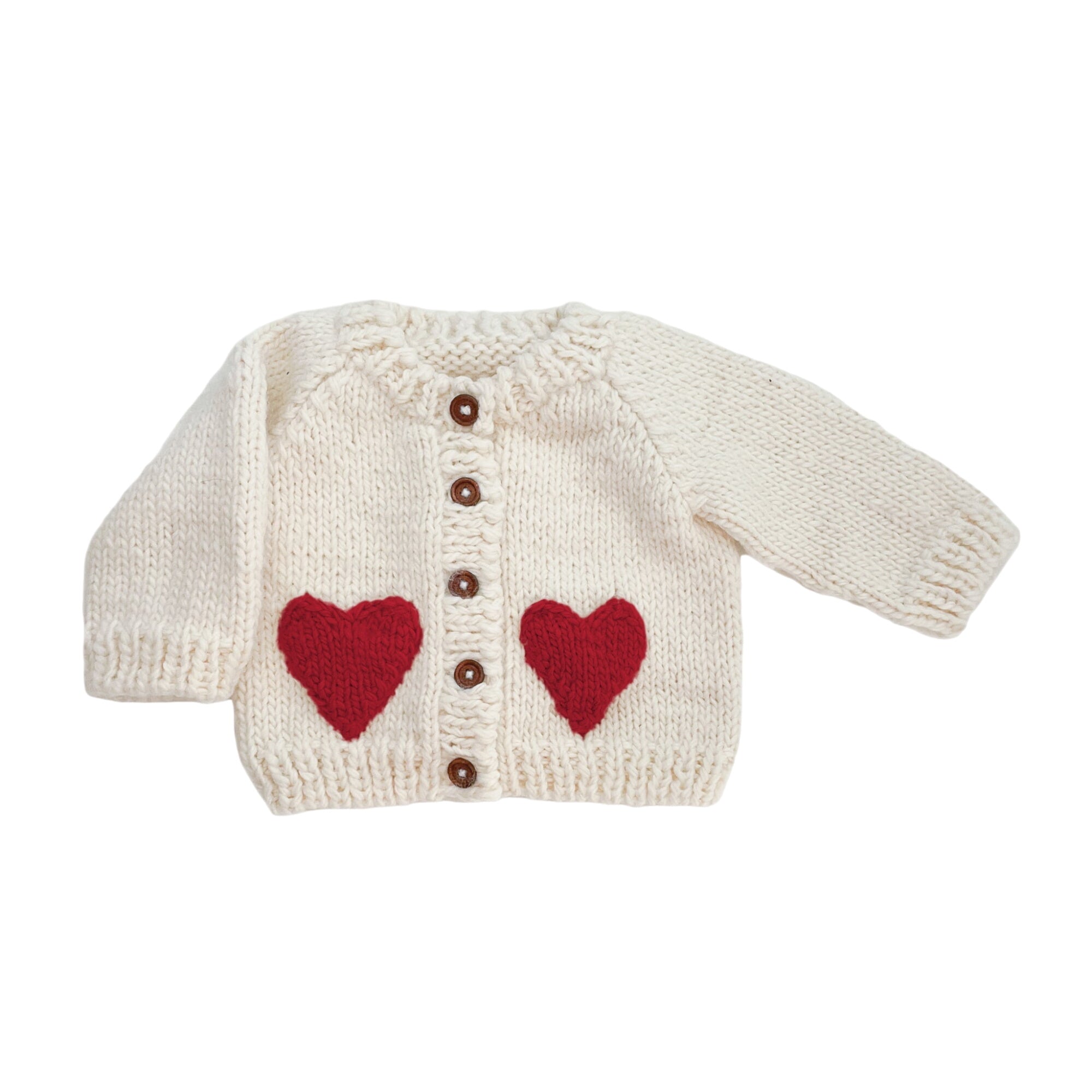 Heart Cardigan, Red