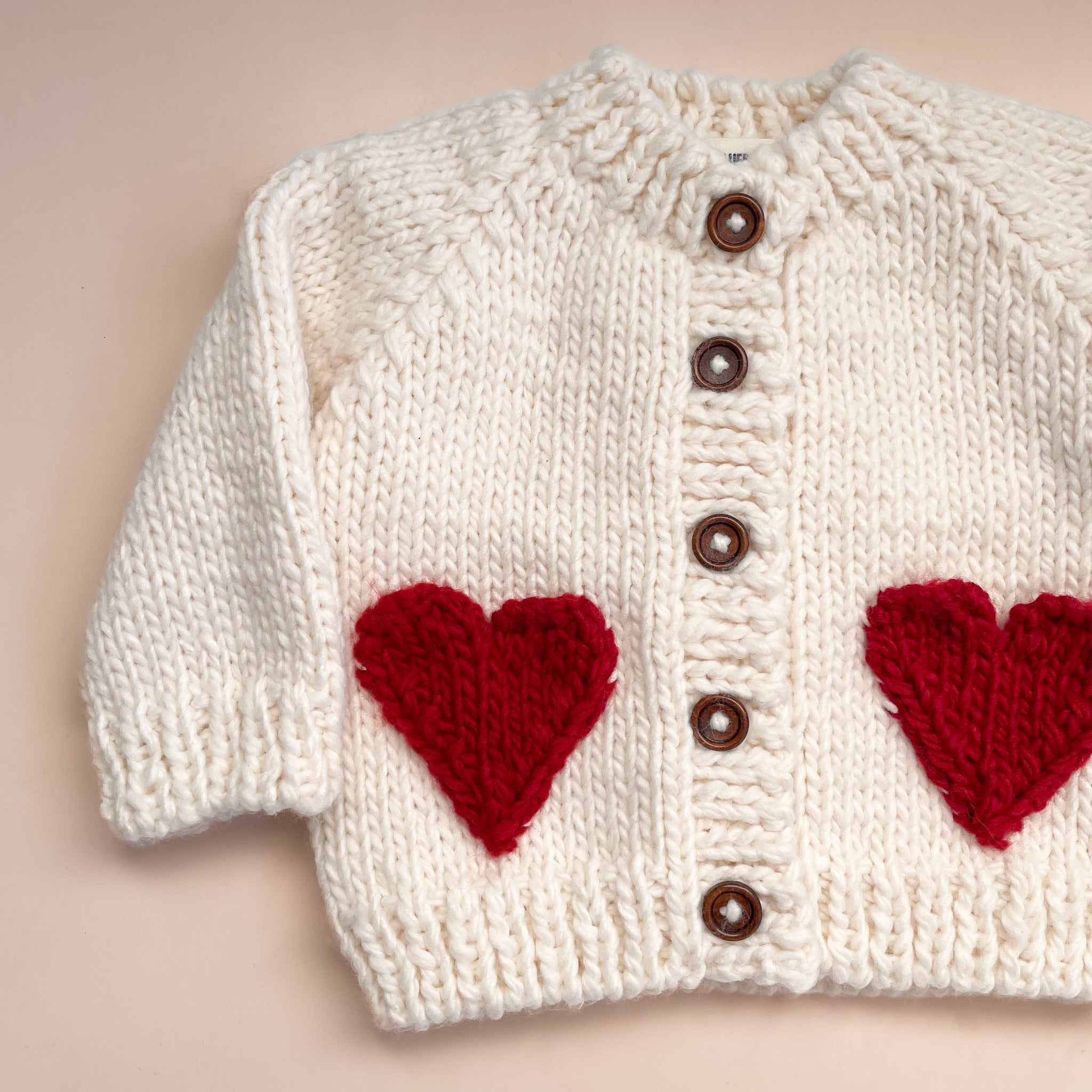 Heart Cardigan, Red